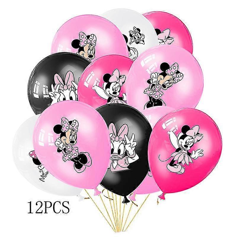 25-26 Pink Mickey Minnie Mouse Balloons Cartoon Foil Balloon Baby Shower Girls Birthday Party Decor Kids Classic Toys Air Gift