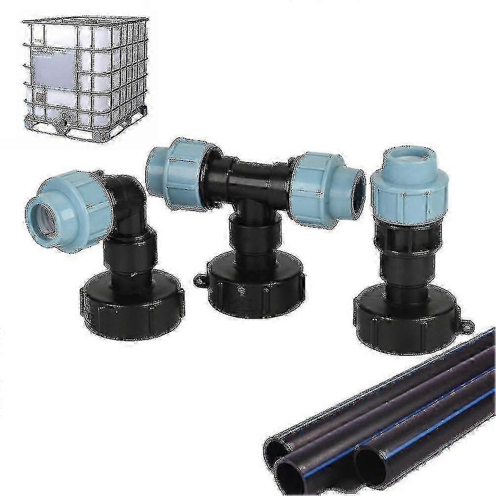 Pipe connector for IBC tank - lawn hose fitting adapter