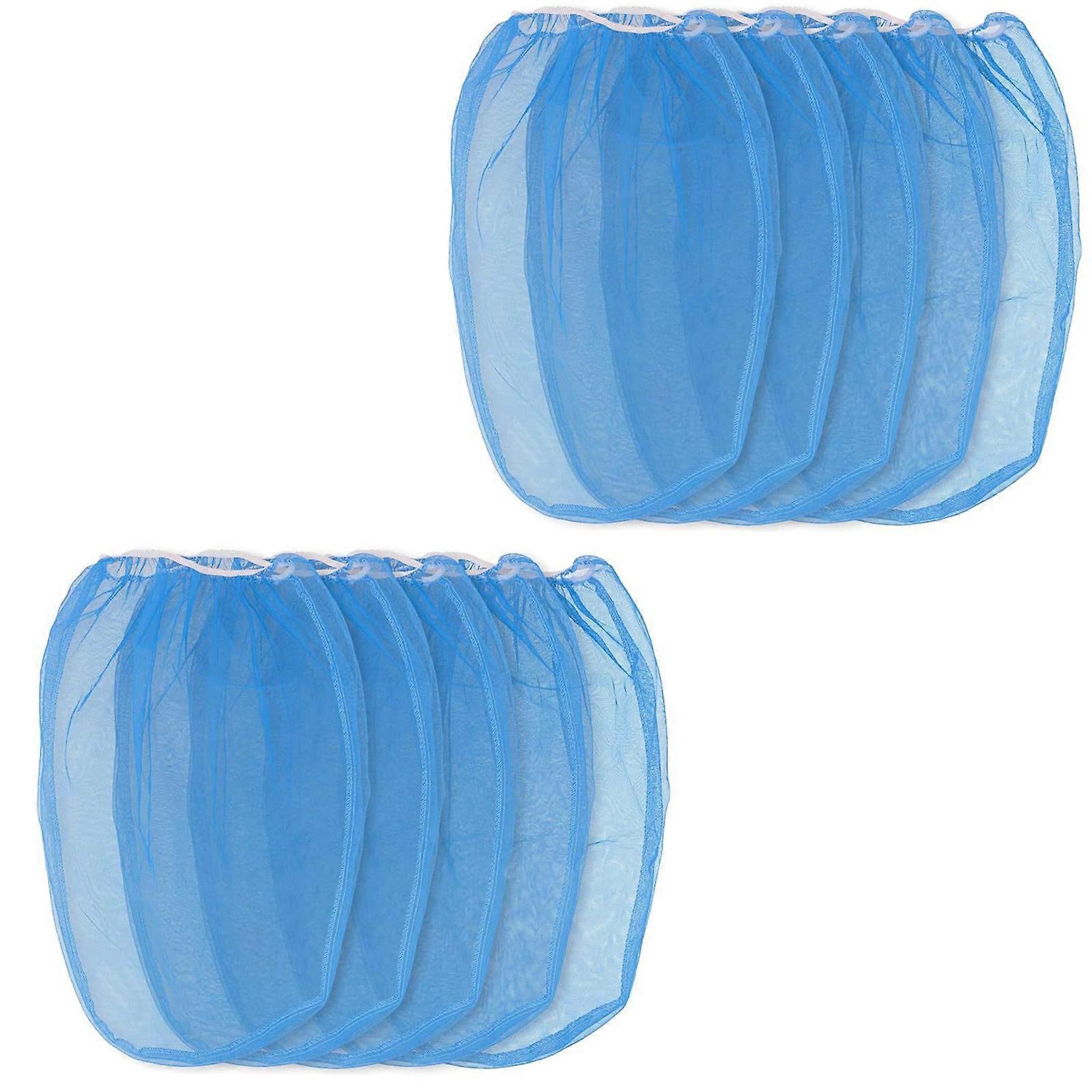 Pack of 10 Paint Strainer Bags with Fine Mesh Elastic Top Opening for Superior Filtering Performances In Diverse Tasks  Blue