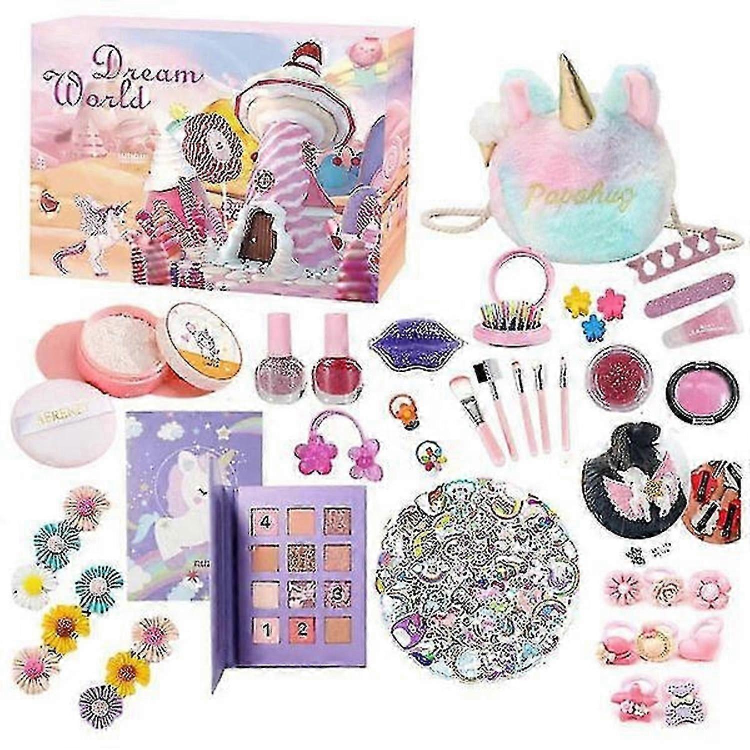 Adventný kalendár - 24 priehradiek na make-up a tašku jednorožca, vianočné darčeky pre dospievajúce dievčatá, darčeky k narodeninám, darčeky s prekvapením