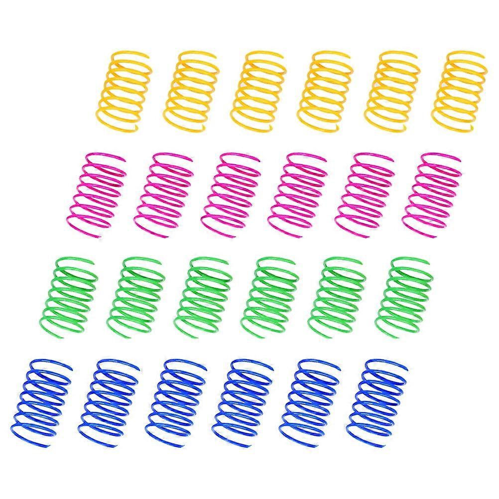36pcs Colorful Cat Spring Toys Portable Kitten Teaser Toys Rubber Spring Plaything (Random Color)
