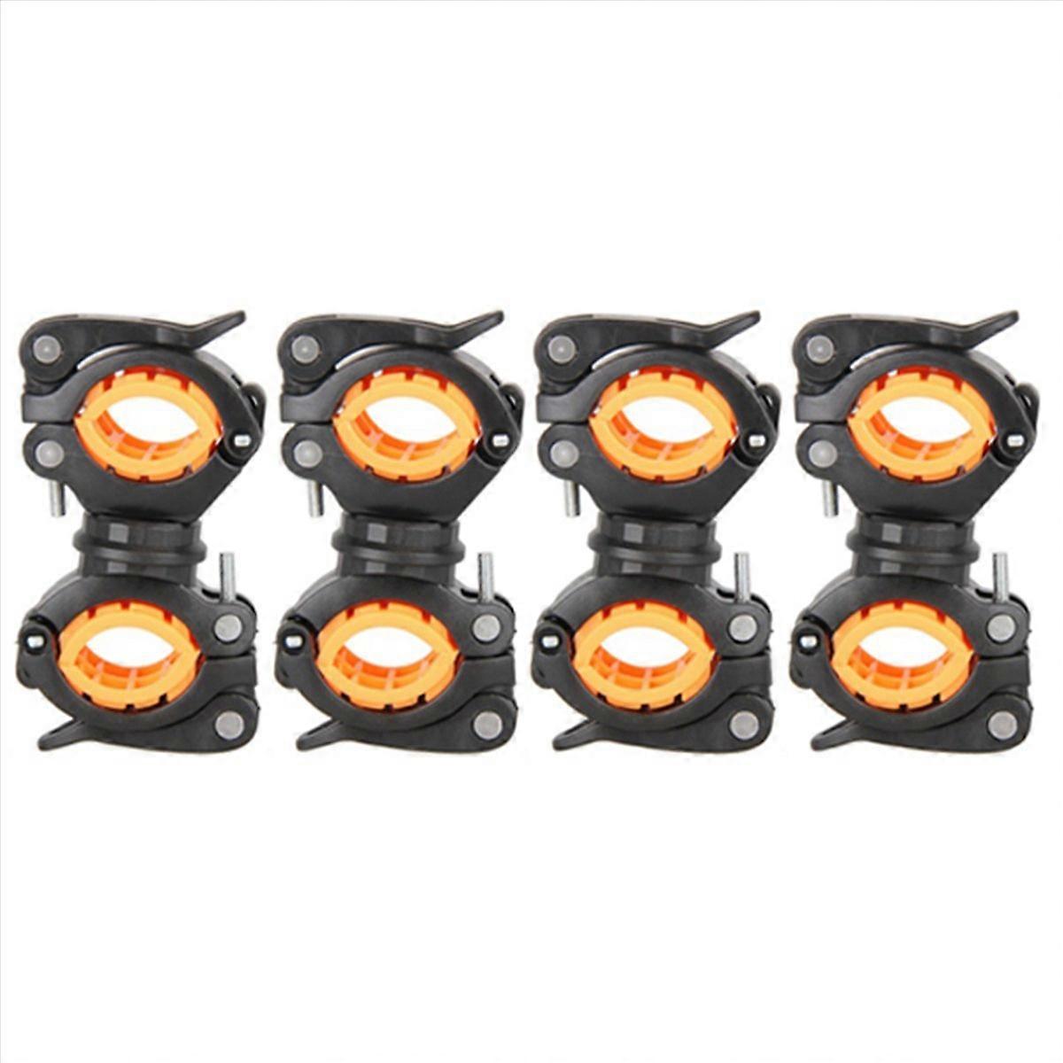 4X 360 Degree Rotating Cycling Bike Light Double Holder LED Front Flashlight Lamp Pump Handlebar Hol