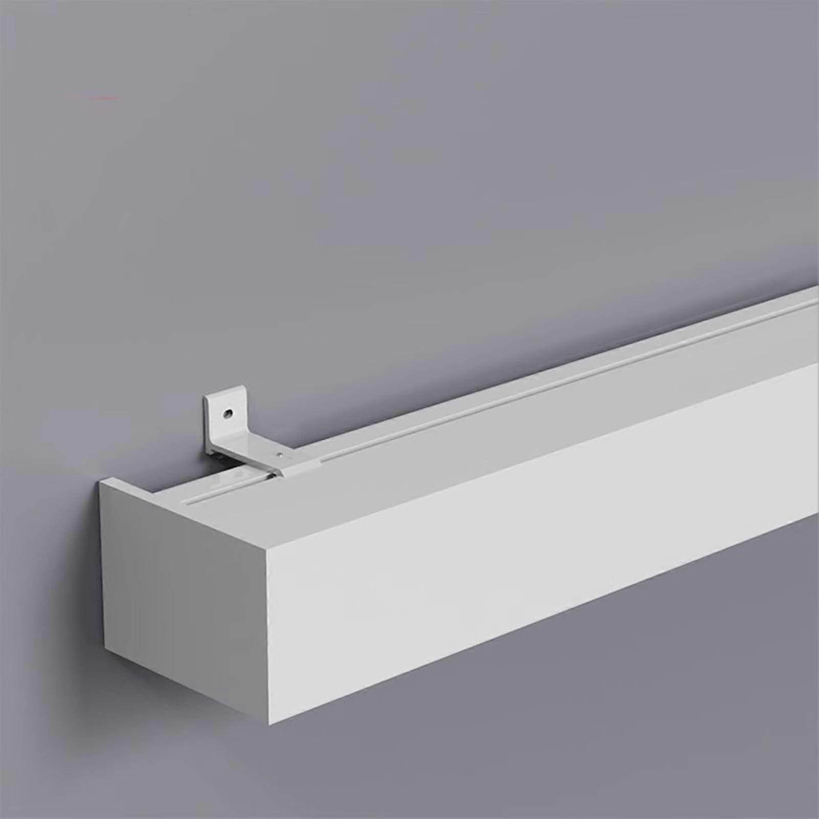 Decorative Curtain Pelmet Box with Single Rail, Extra Long Valance Track for Bedroom Windows, White 3.4m