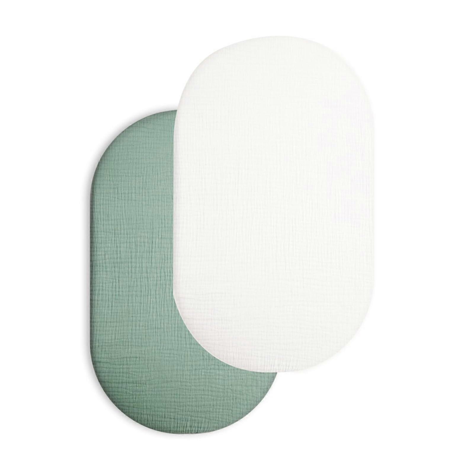 Baby Fitted Sheet Pack of 2 for Infants, Removable Bassinet Mattress Protector, Soft Cotton, Standard Size