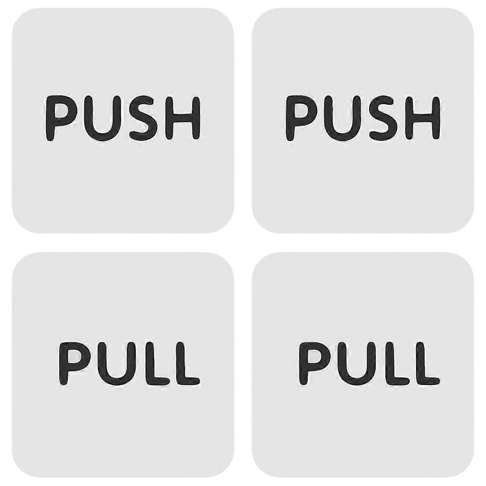 Acrylic Push Pull Sticker Signs for Office Door Use 2Pairs White