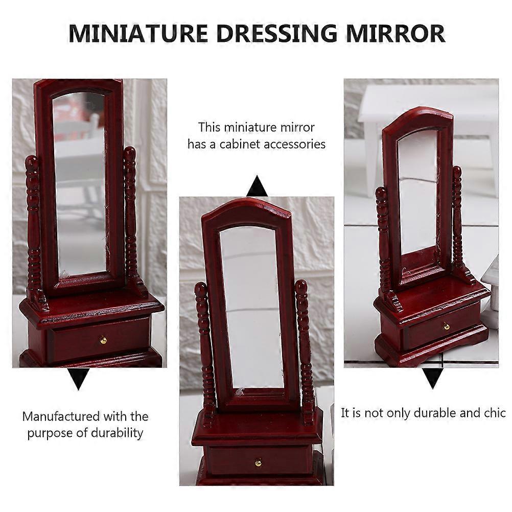 Dressing Mirror Miniature Full-Length Mirror Model for Decoration 3Pcs