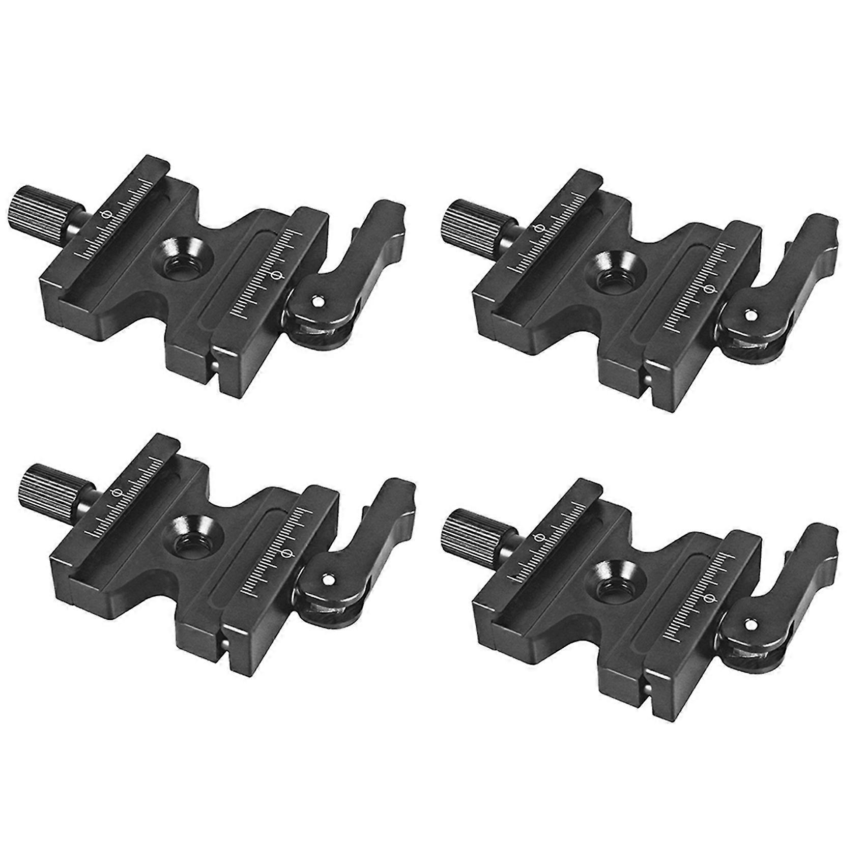 4X Double Lock Mounting Plate Clamp Quick Release Plate Clamp Adjustable Knob Adapter QJ-06