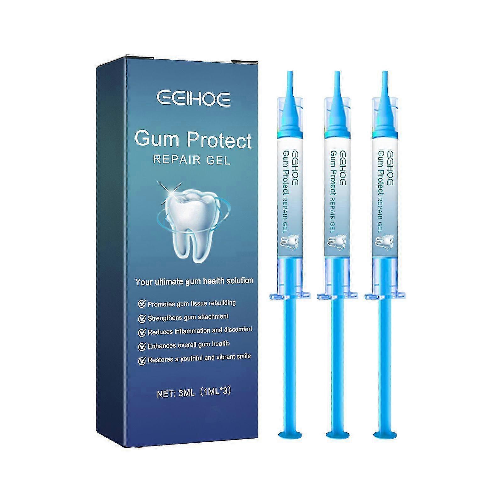 Gum Protect Dental Repair Gels, Professional Gum Health Solution, 3ml (1ml x 3), with Tissue Rebuilding Formula