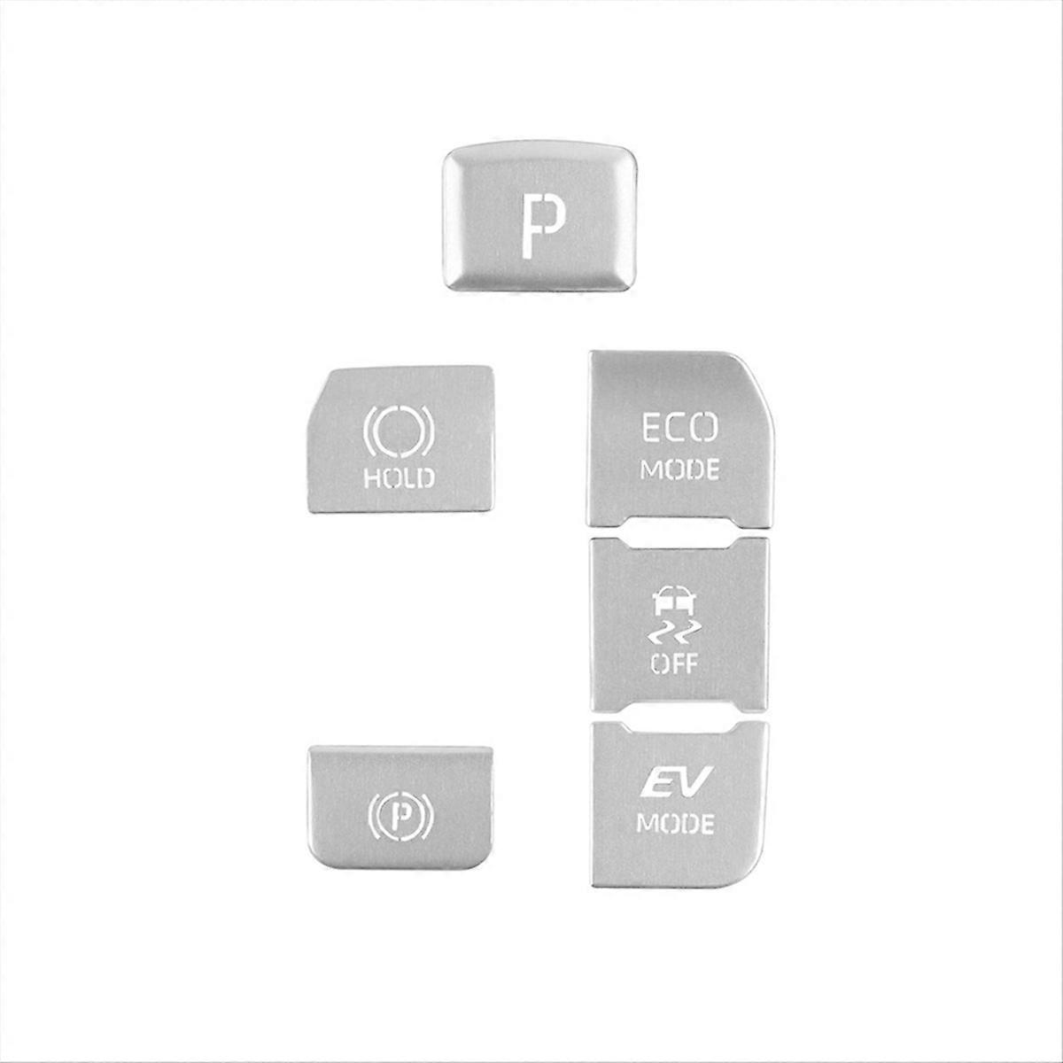 Electronic Handbrake Button Sticker Aluminum for Silver