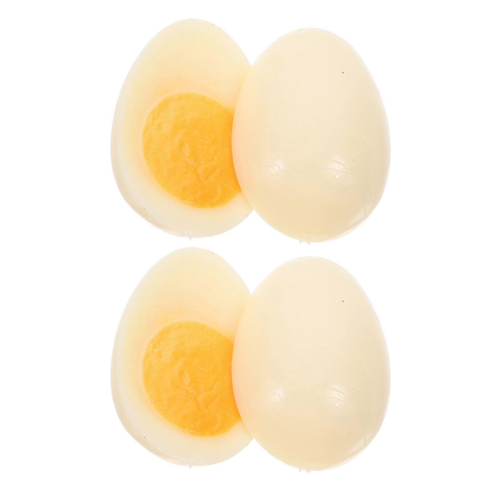 Artificial Boiled Egg Props for Playing 20Pcs Durable PVC Kitchen Models