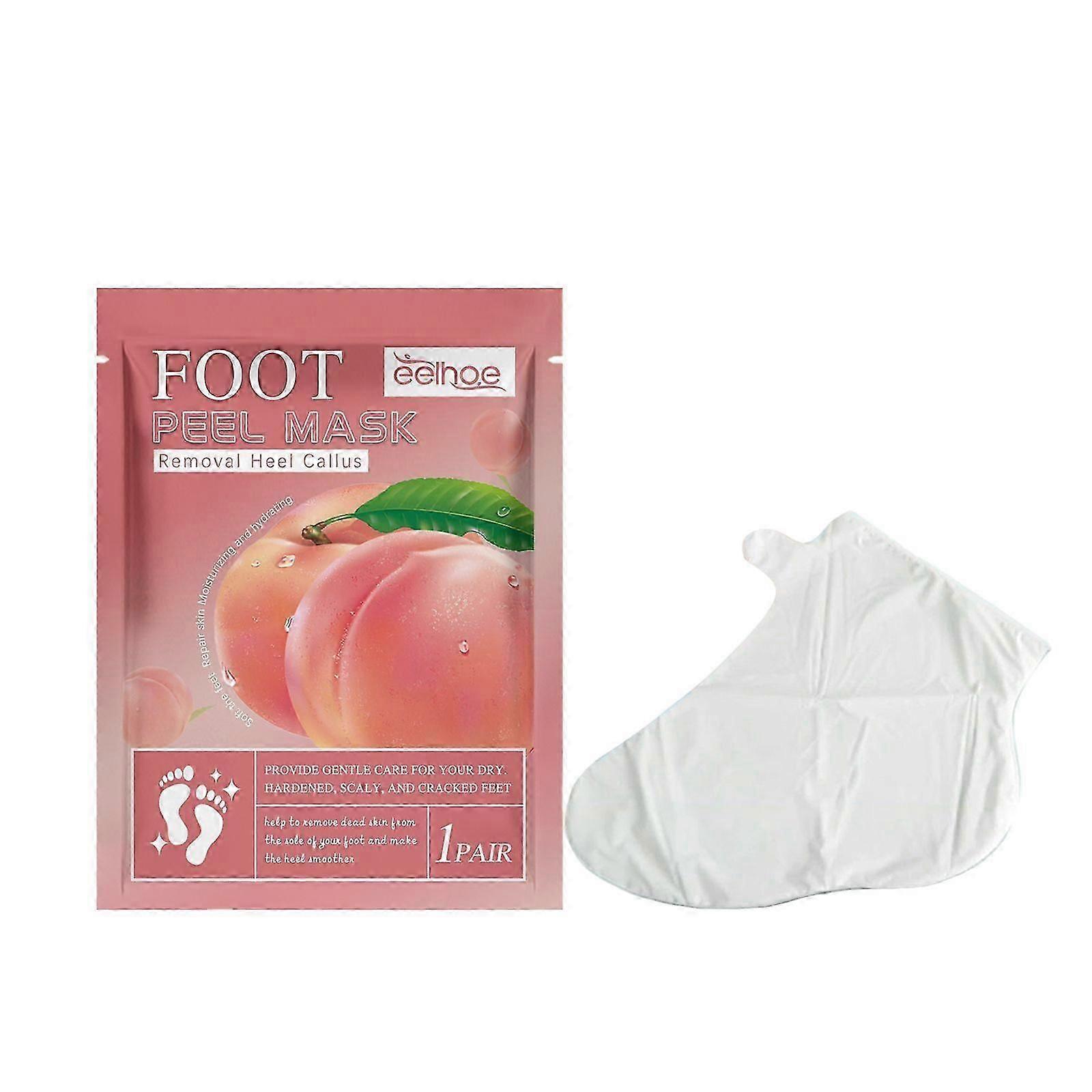 Peach Foot Mask - Hydrating & Moisturizing Treatment for Soft, Smooth Feet, Reduces Cracking & Calluses