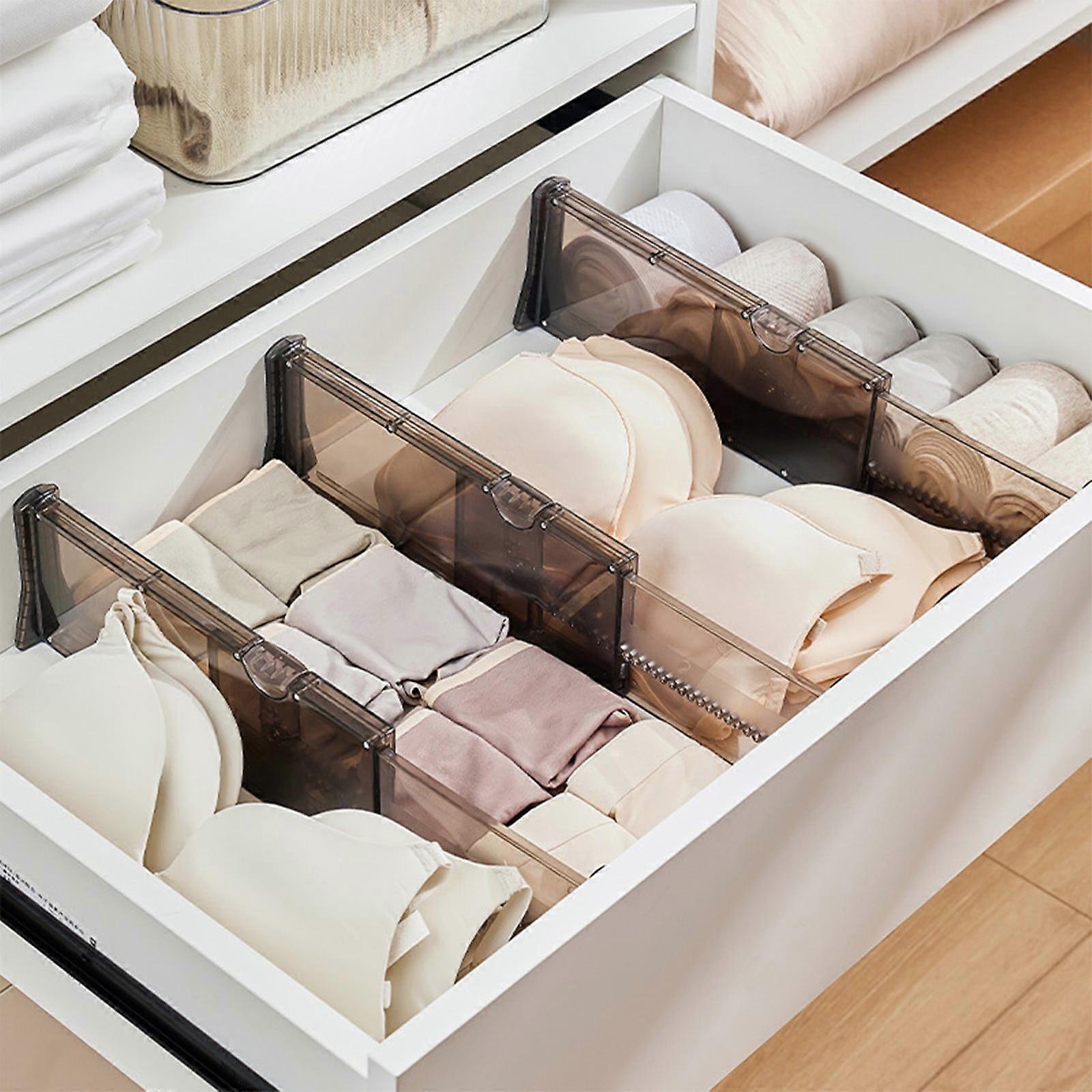 Txmfgh High Transparency Retractable Drawer Partitions for Home Organization and Storage - Black and White Options Available (Pack of 1)