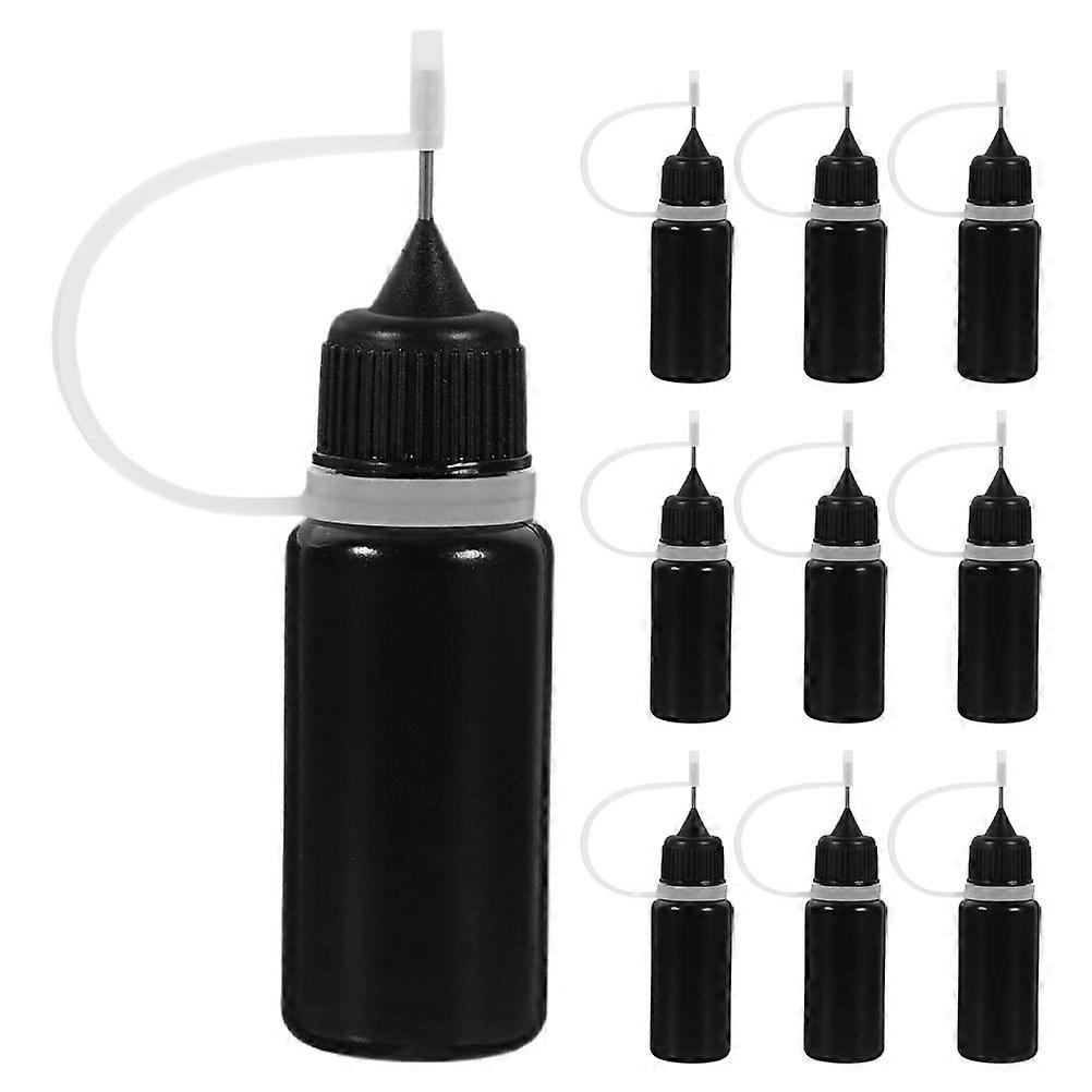 24Pcs Needle Tip Precision Glue Applicator Bottles for Craft Use Black