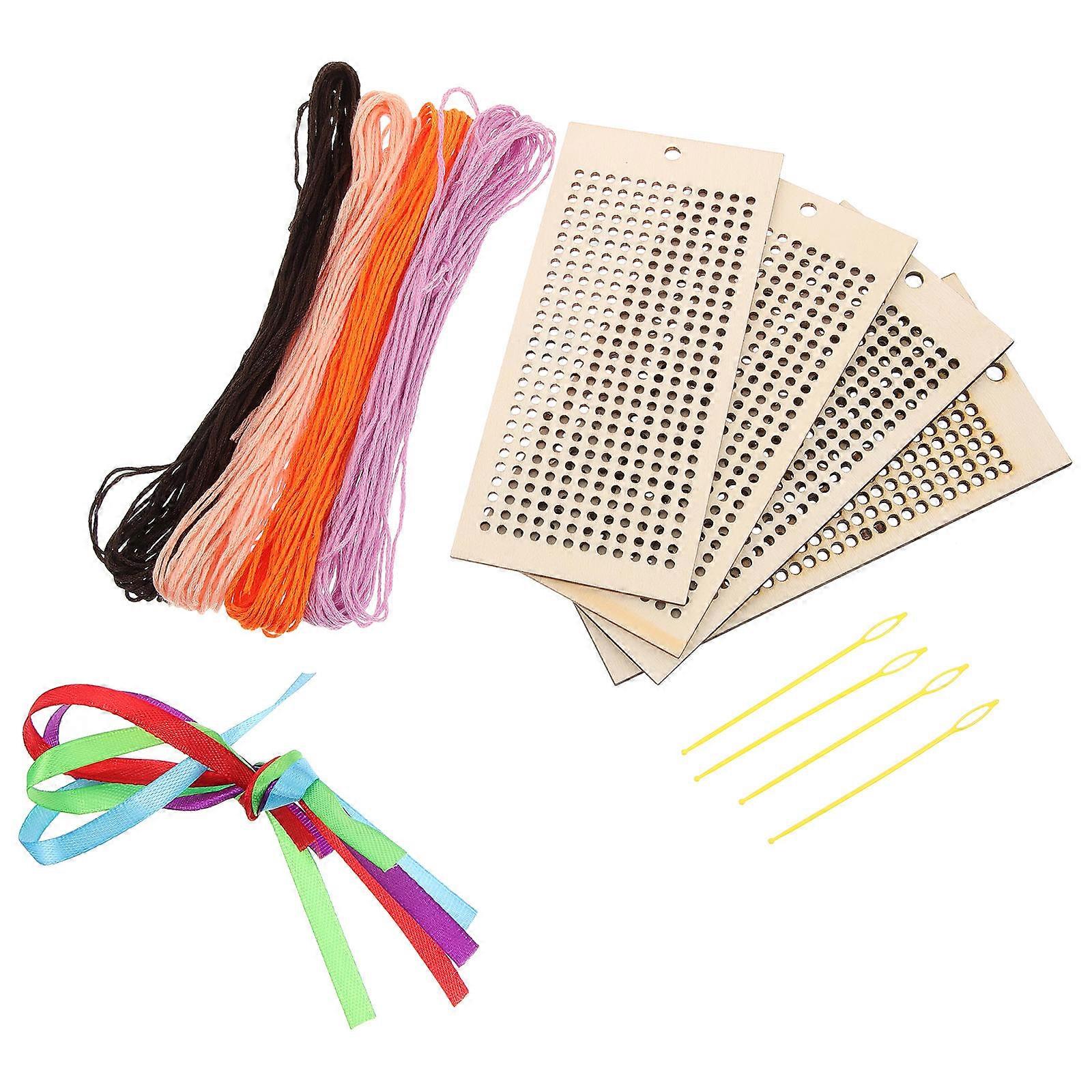 Wooden Bookmarks Cross Stitch Bookmarks for Reading Use 4Sets