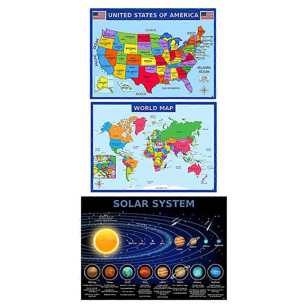 Solar System Hanging Chart Geography Maps for Decoration 1Set Wall Display