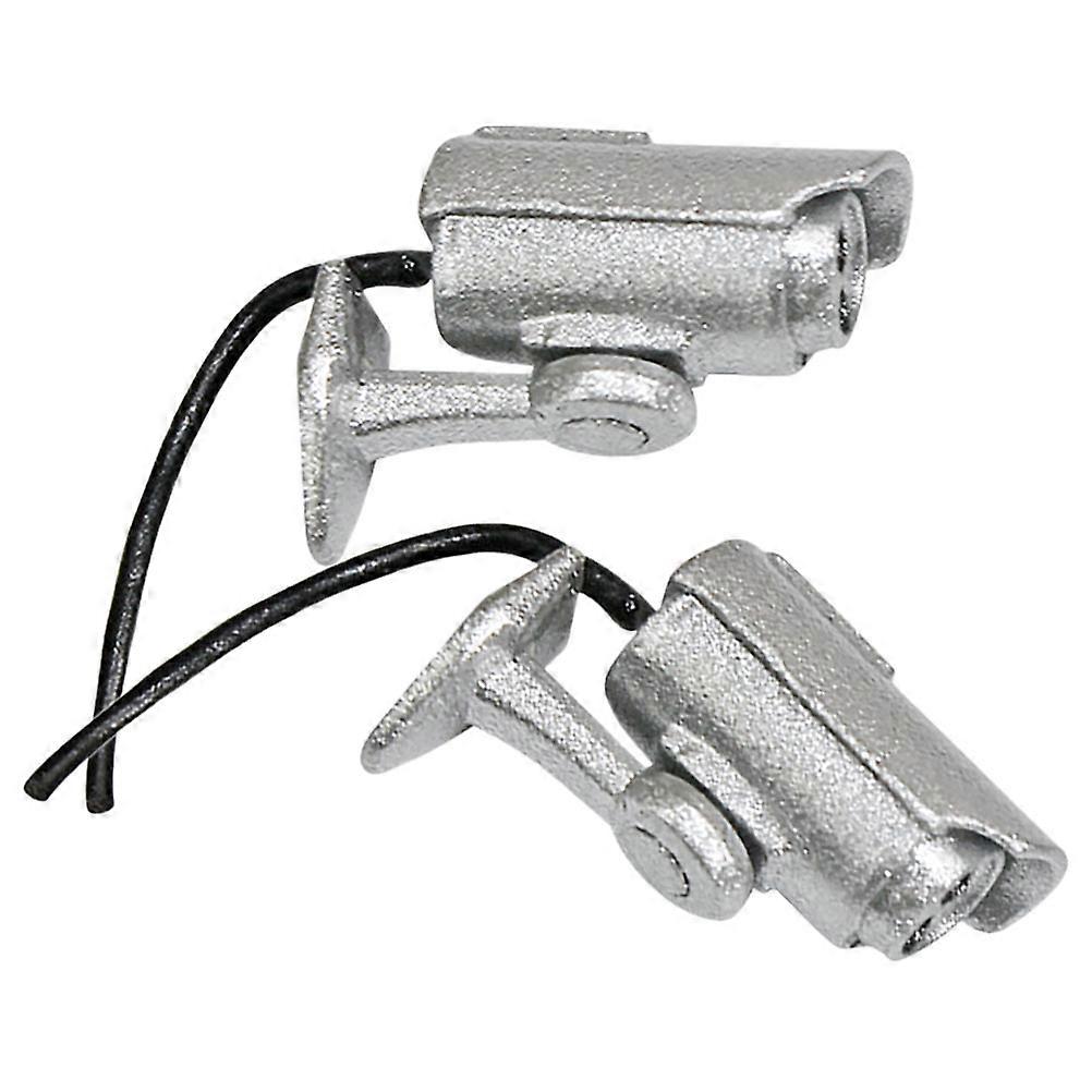 Miniature Alloy Camera Dollhouse Accessory for Decor 2Pcs Silver Prop