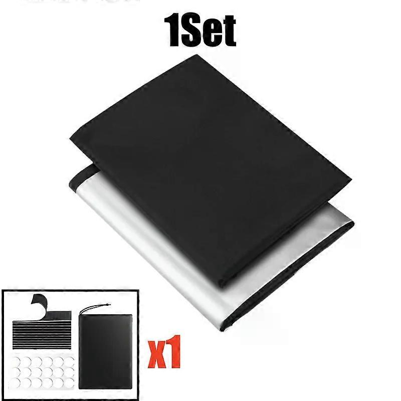 420D Removable Light Blocking Darkest Window Cloth DIY Total Blackout Glass Privacy Darkening Window Tint Black Window Sticker