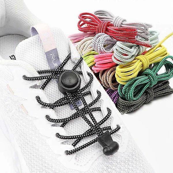 2-Pair Elastic Shoelaces with Drawstring - Flexible - Adjustable White