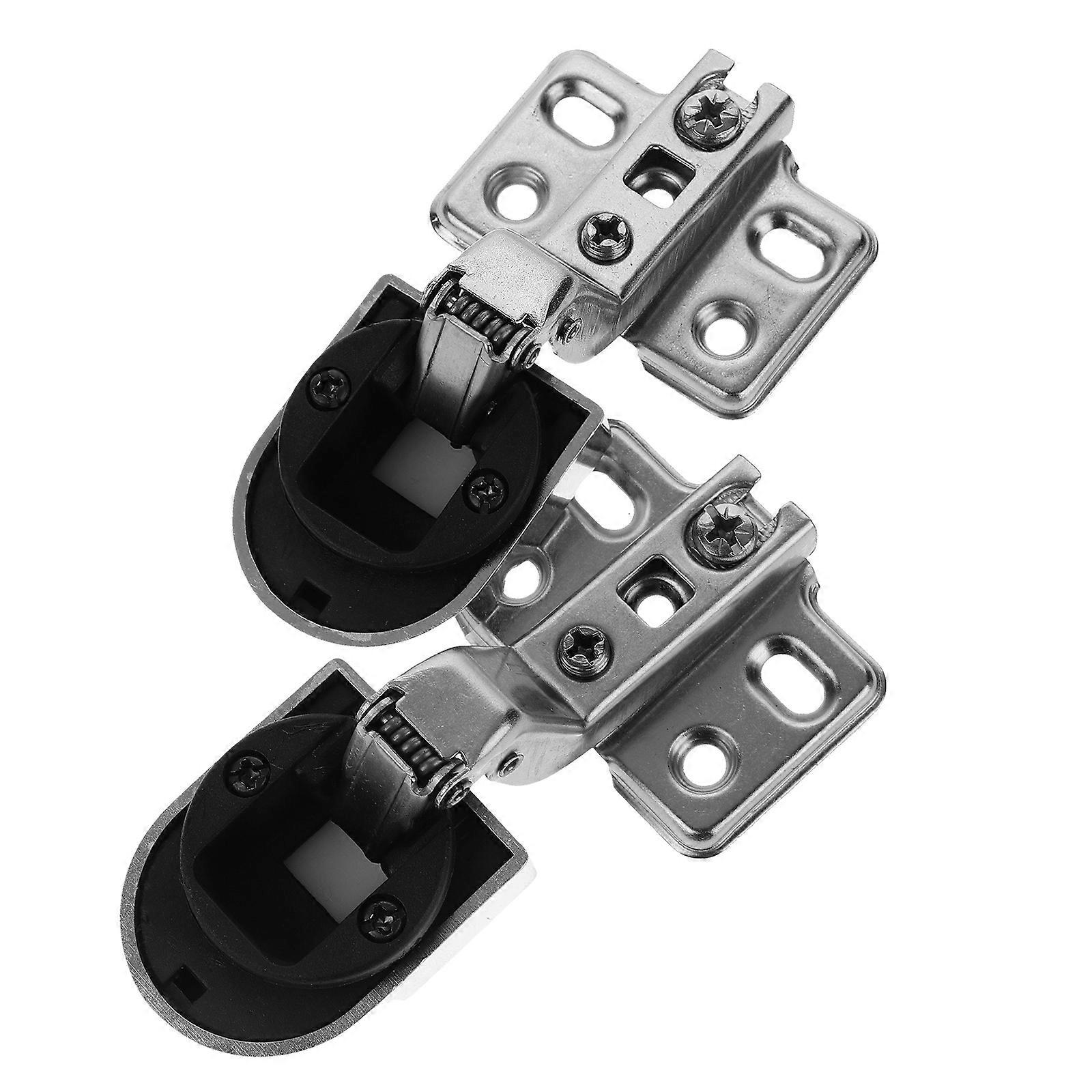 Glass Door Hinges Cabinet Buffer Hinge for Kitchen Cabinets 2Pcs Iron Material