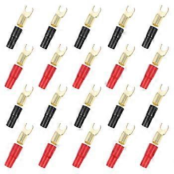 10 Pairs Durable Copper Speaker Spade Terminals Fork Connectors for Secure Audio Connections