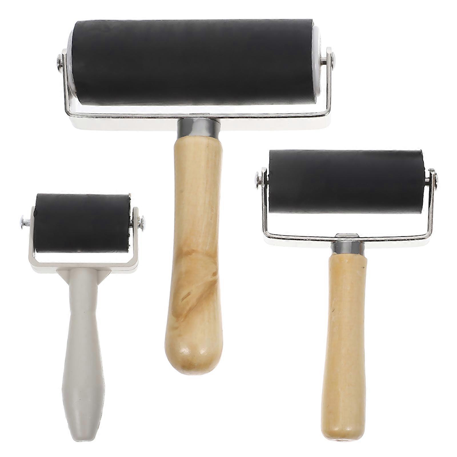 Oil Ink Roller Rubber Rollers for Printmaking 3Pcs Craft Roller Tool Set