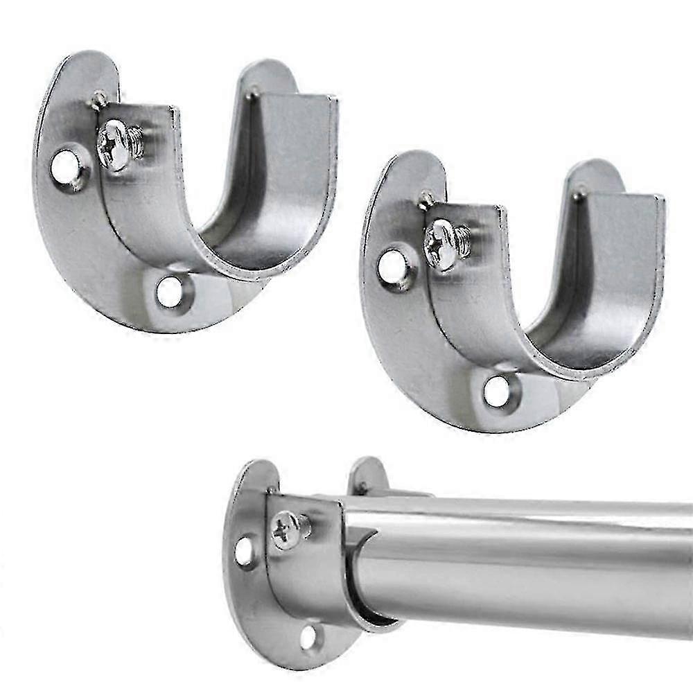 Closet Rod Mounting Bracket, U Shaped Open Flange Set with Screws for Wardrobe