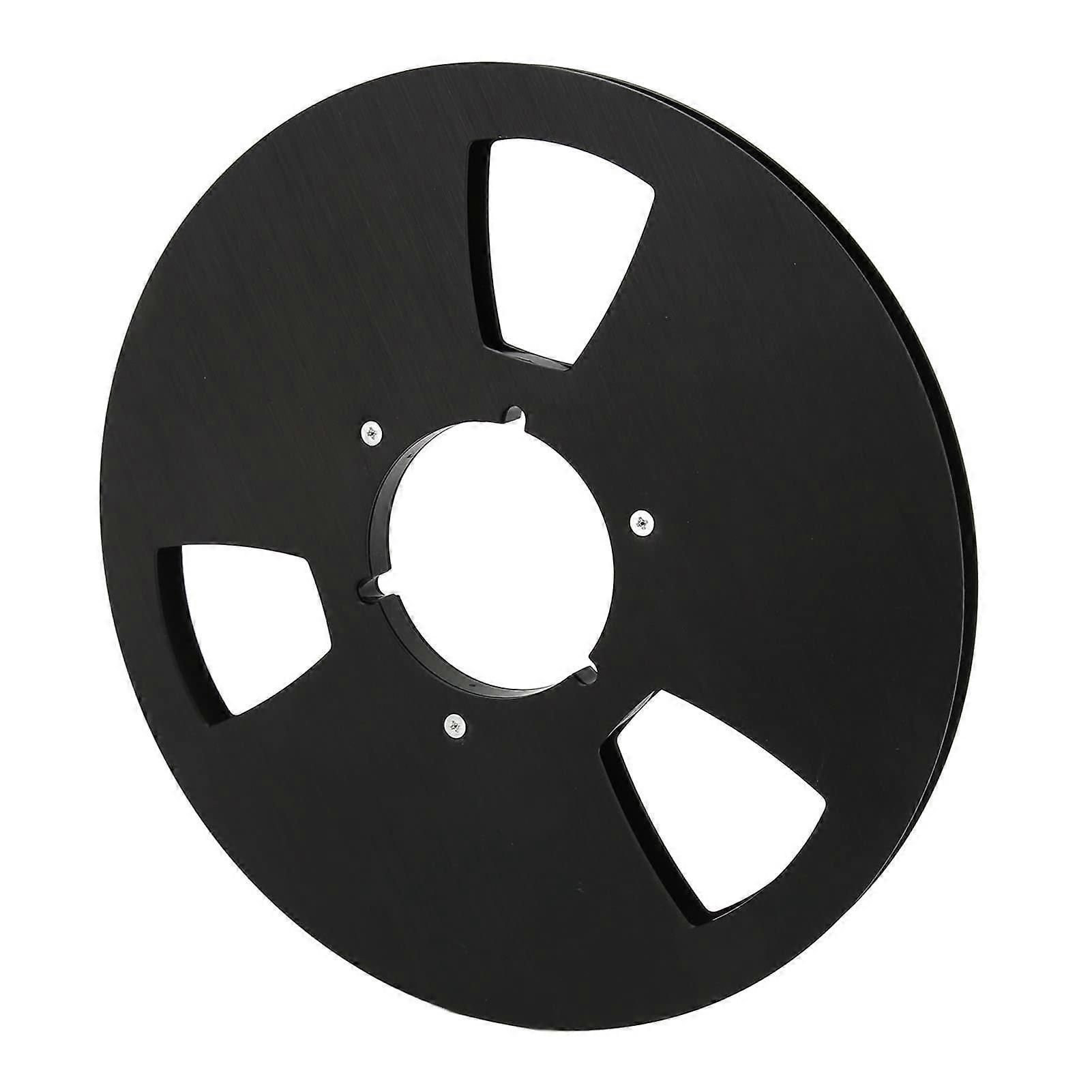 Takeup Reel 1/4Inch 10Inch Open Reel Aluminum, Empty Tape Reel, Compatible with NAB, 3Hole WindResistant, Black