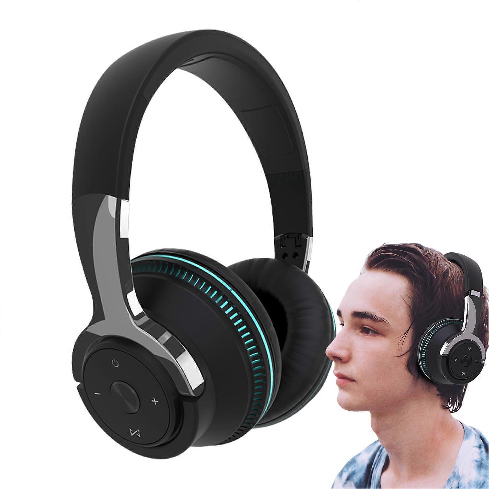 Wireless Headphones Foldable Noise Cancelling Stereo Bluetooth 5.0 OverEar Compatible With Computer And Phone