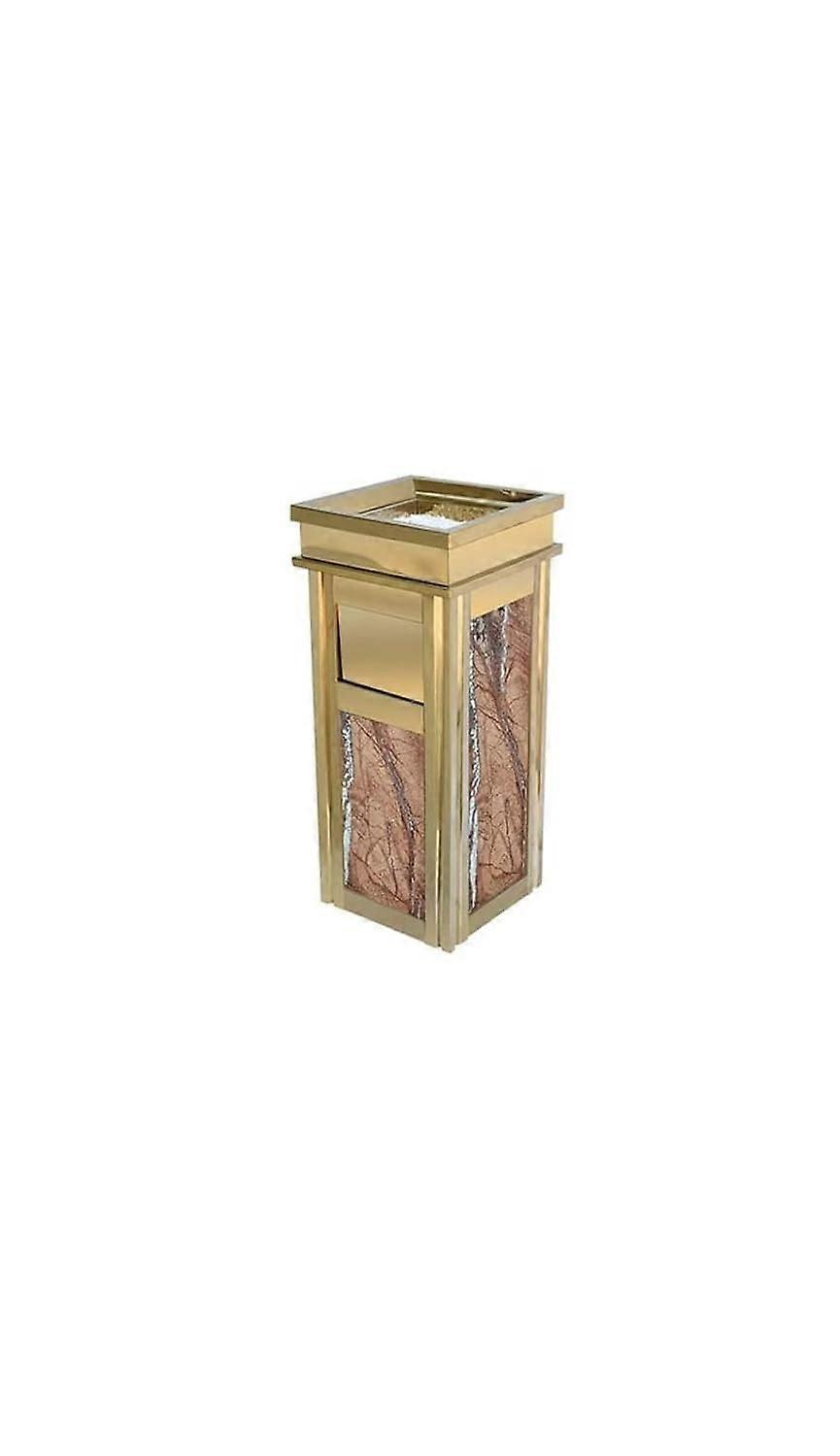 Slim SpaceSaving Trash Can with FlameRetardant Stone Panels for Indoor and Outdoor Use
