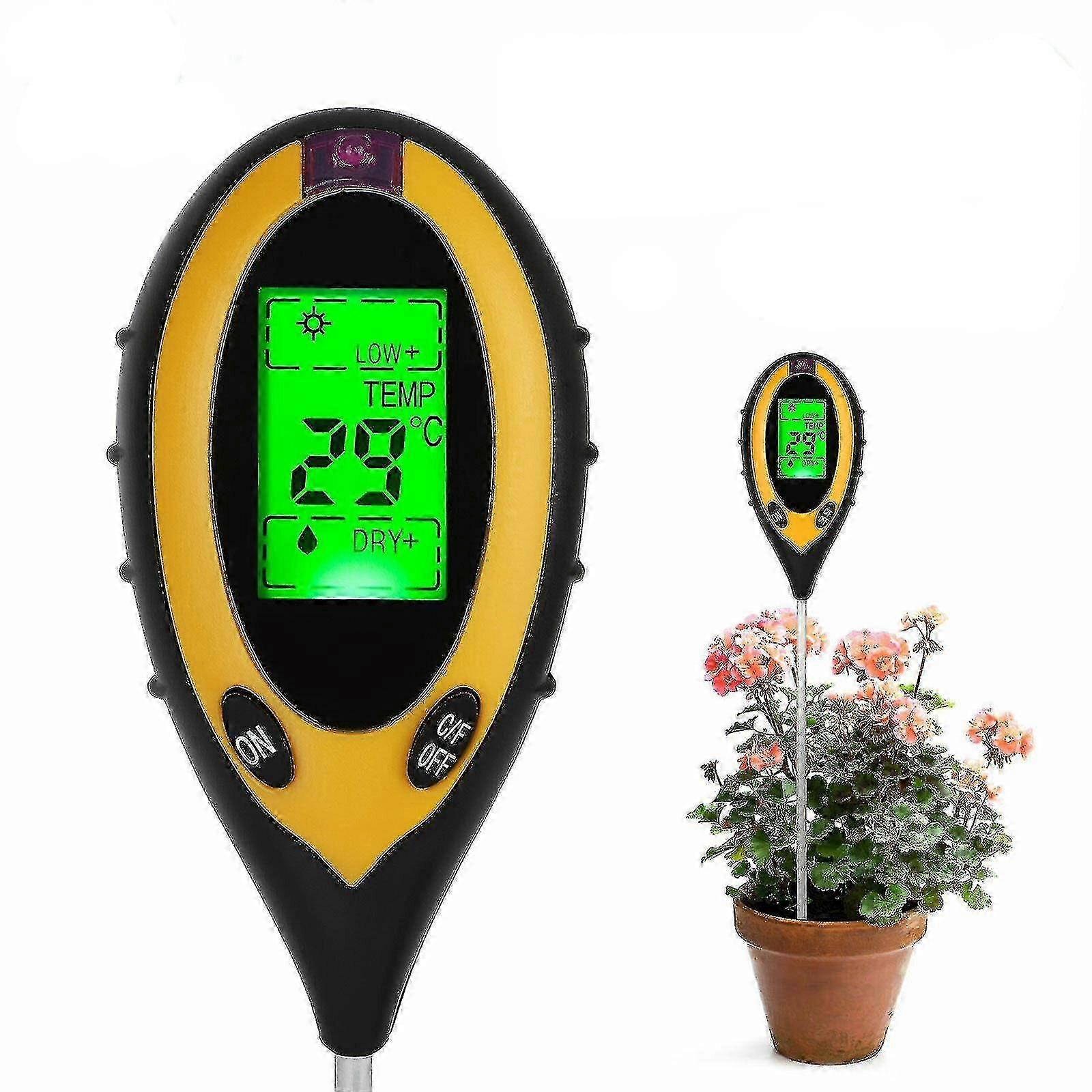 Lcd Digital Ph Tester Temperature Sunlight Meter Plant