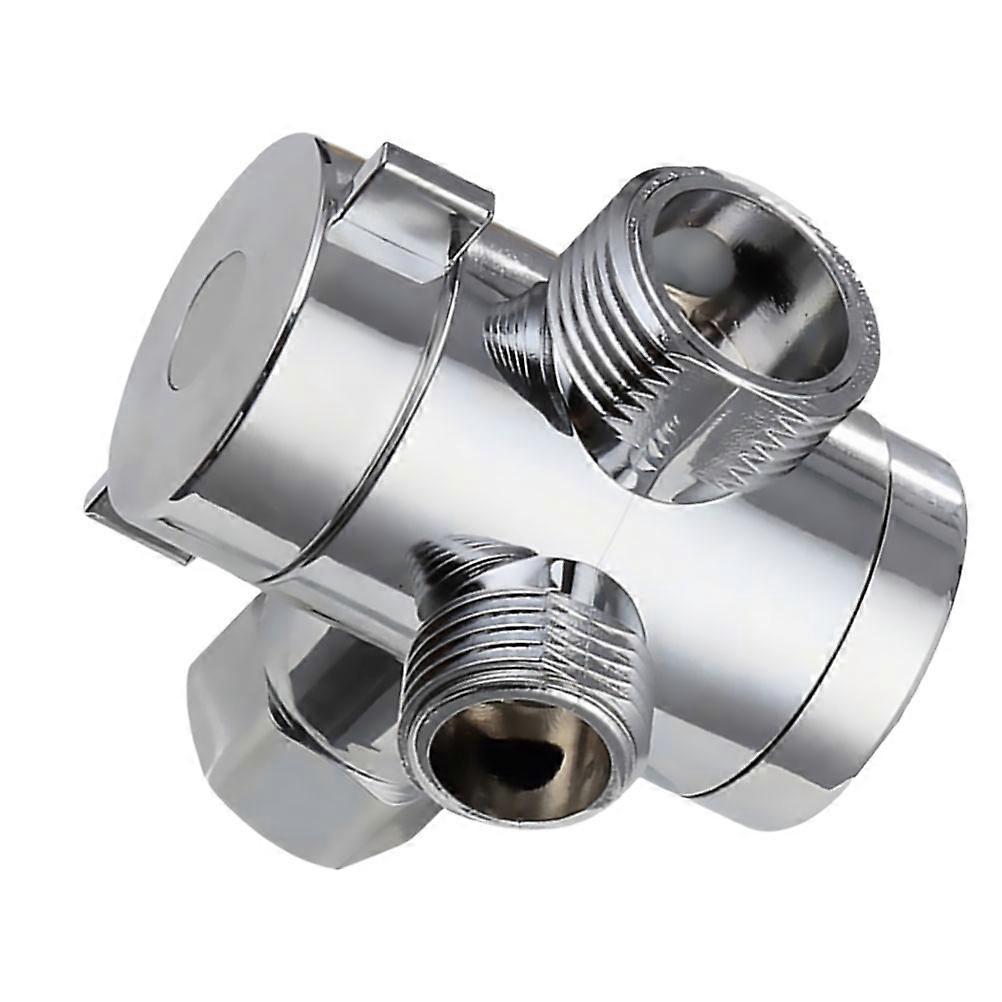 Water Separator Shower Tee Adapter Diverter for Bathroom Use Durable ABS Silver 3Way Design