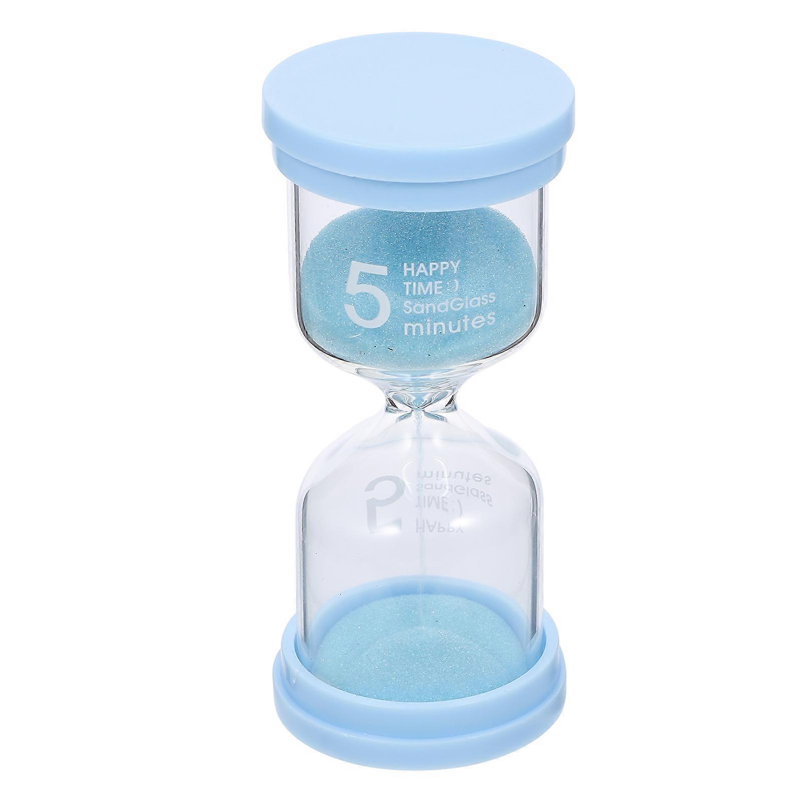 Decor Hourglass Timer Compact Flat Bottom -Blue 5 Minutes Process Home Decor 1Pack