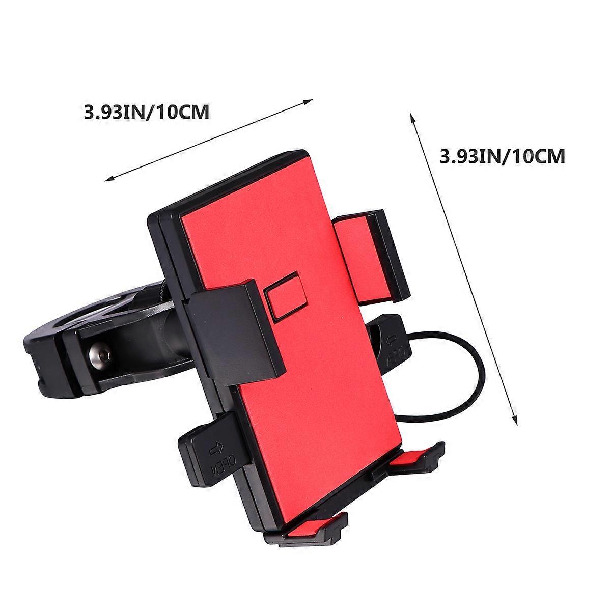Bicycle Cell Phone Mount Hands- -Proof Scratch-Resistant Vibration-Resistant Adjustable Screen Orientation Red 1Pcs