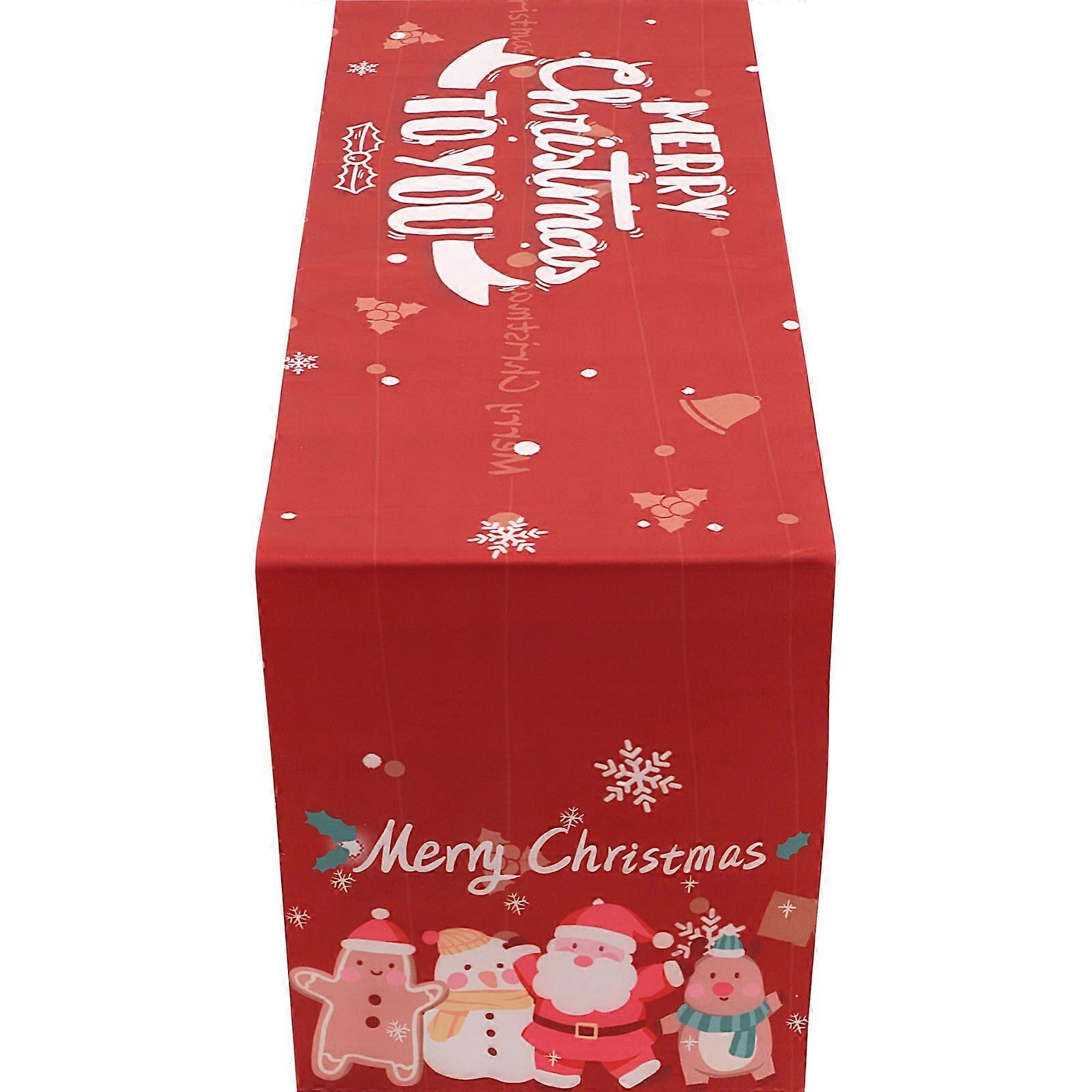 Christmas Theme Design Tablecloth For Dining Table Christmas Party Festivities Red Protective 1Pack