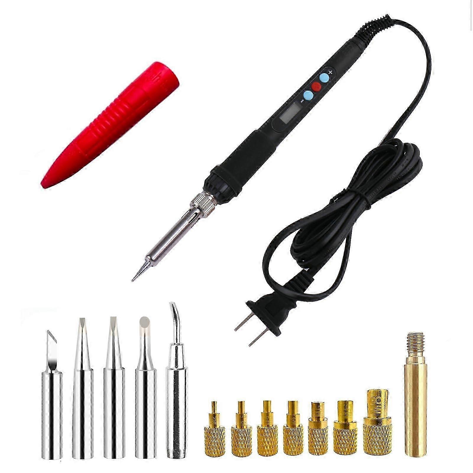 Adjustable Temperature Soldering Tool, 60W LED with Multiple Tips for Precision Use 26-27s