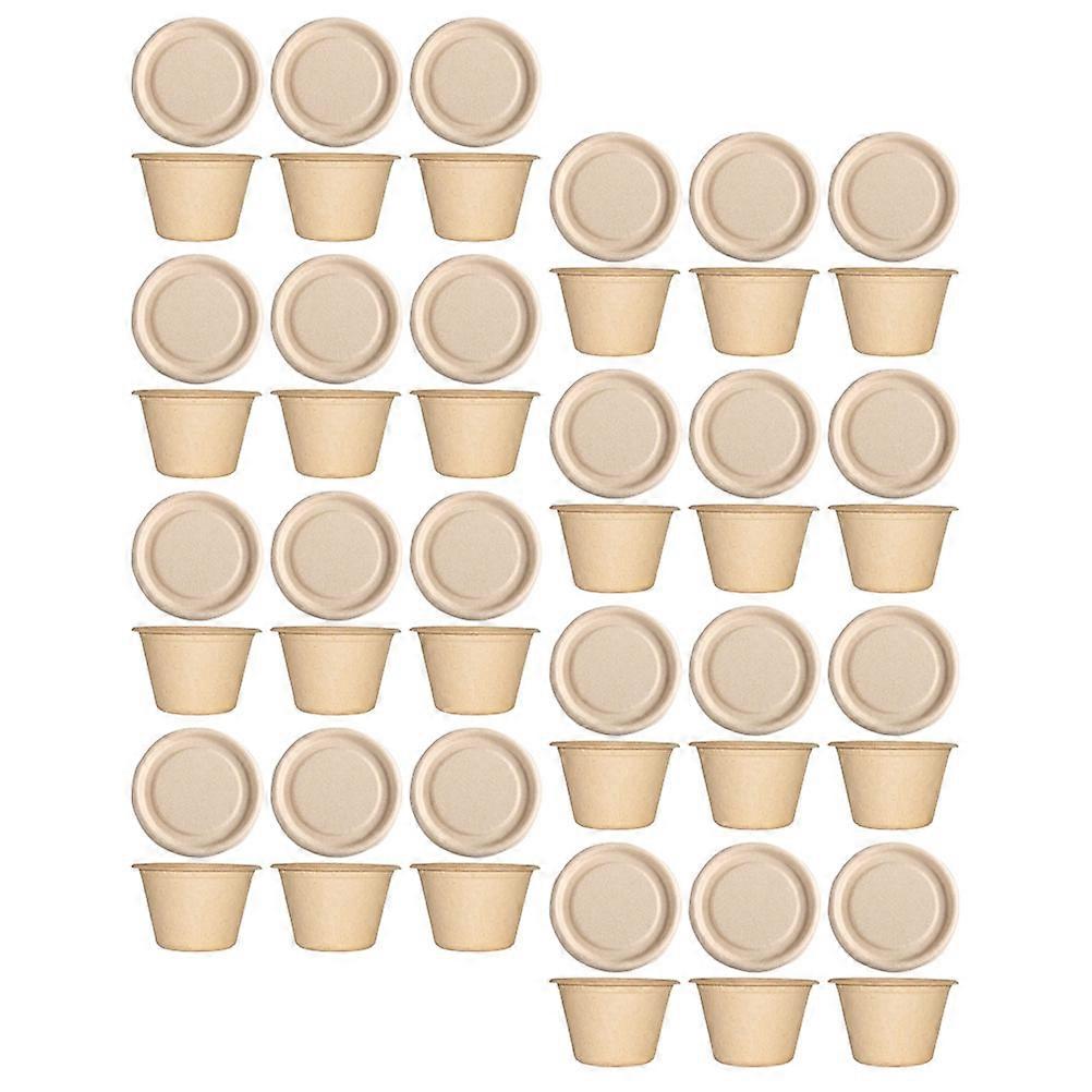 Khaki Sauce Boxes Paper Pulp Condiment Containers for Storage 50Pcs