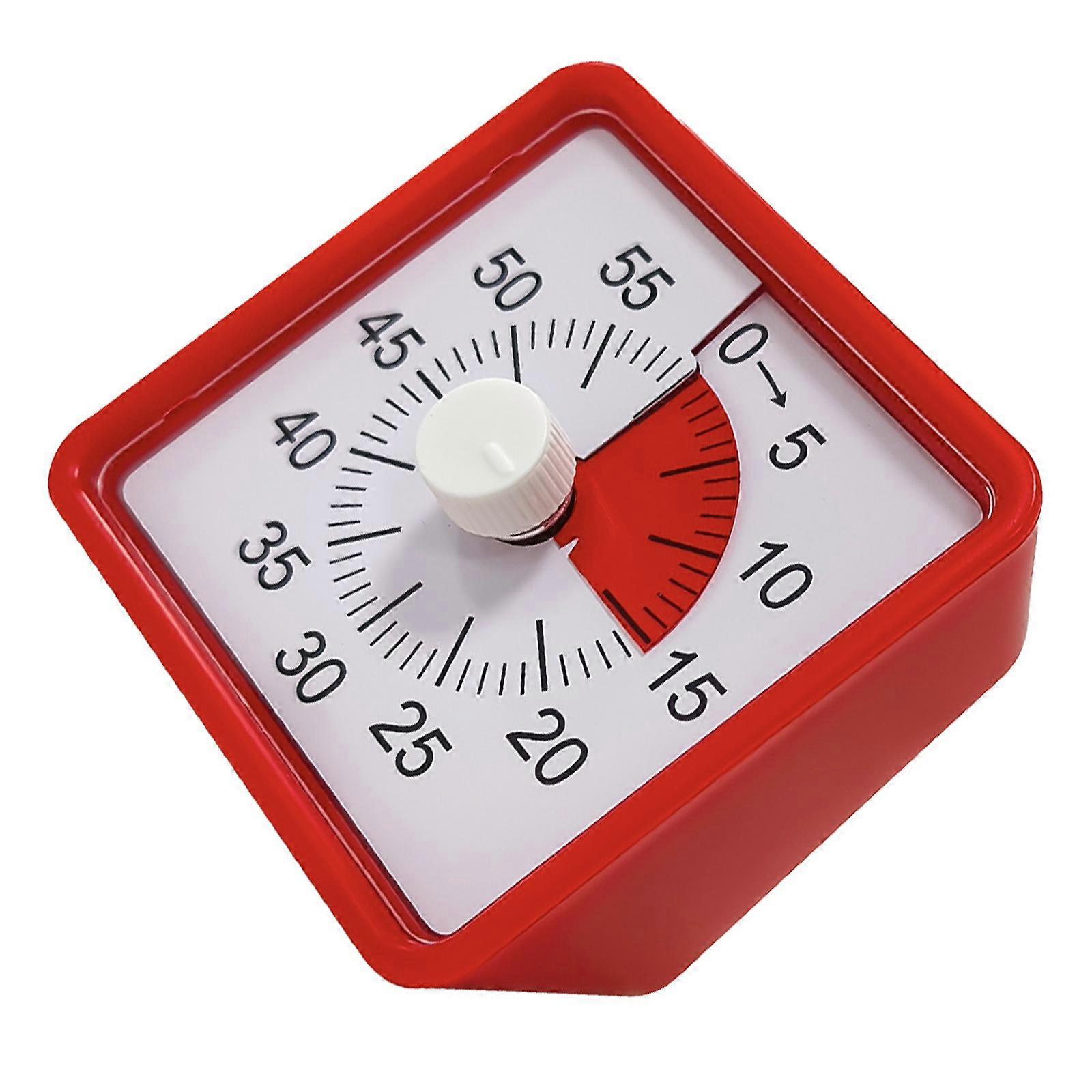 Kitchens Timer Feature Quiet Operation 60 Minutes Visual Countdowns Large Display Durable ABS Portable for Multiple Use  Red