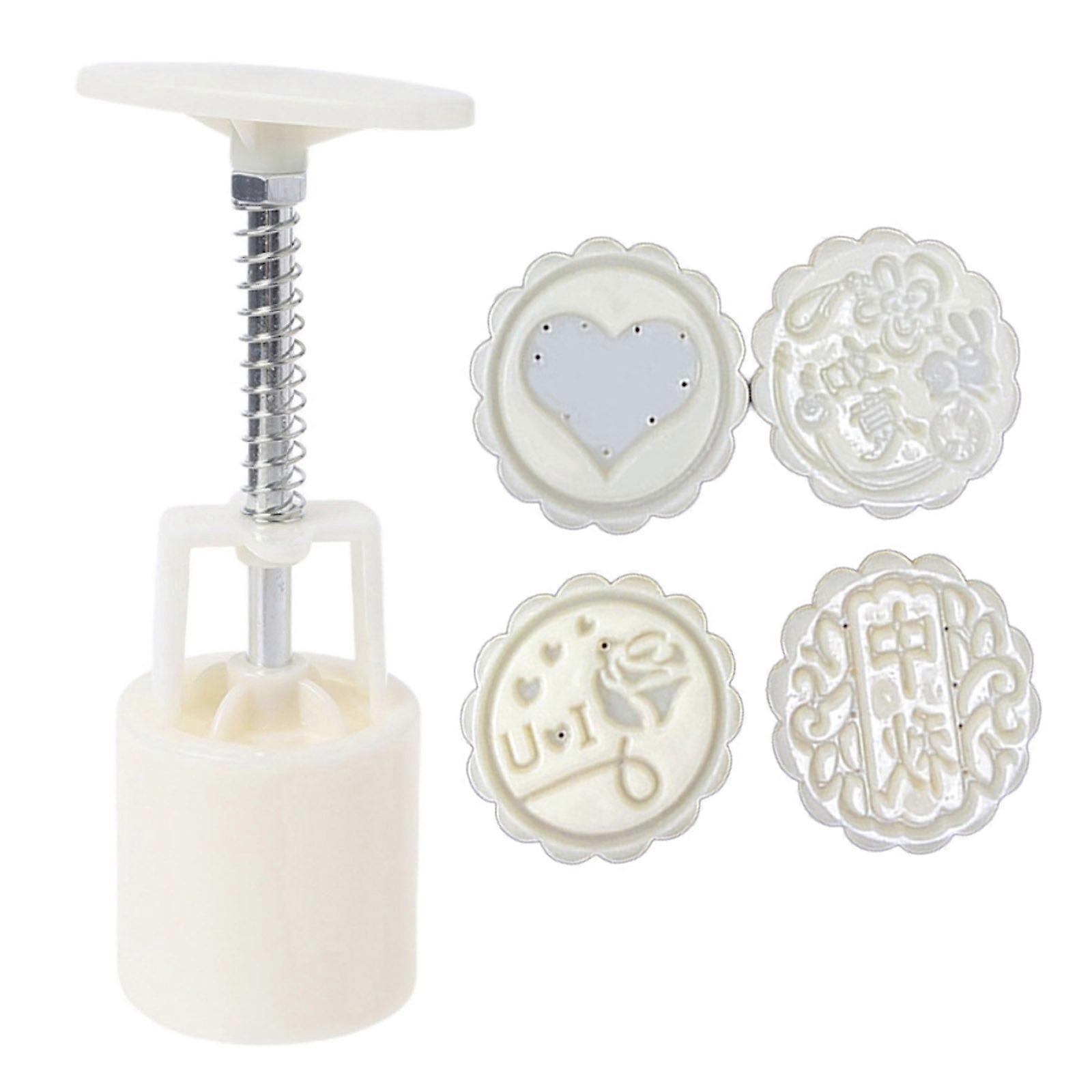 Mooncake Molds Hand Pressure Mooncake Gadget Plastic Material Baking Accessories