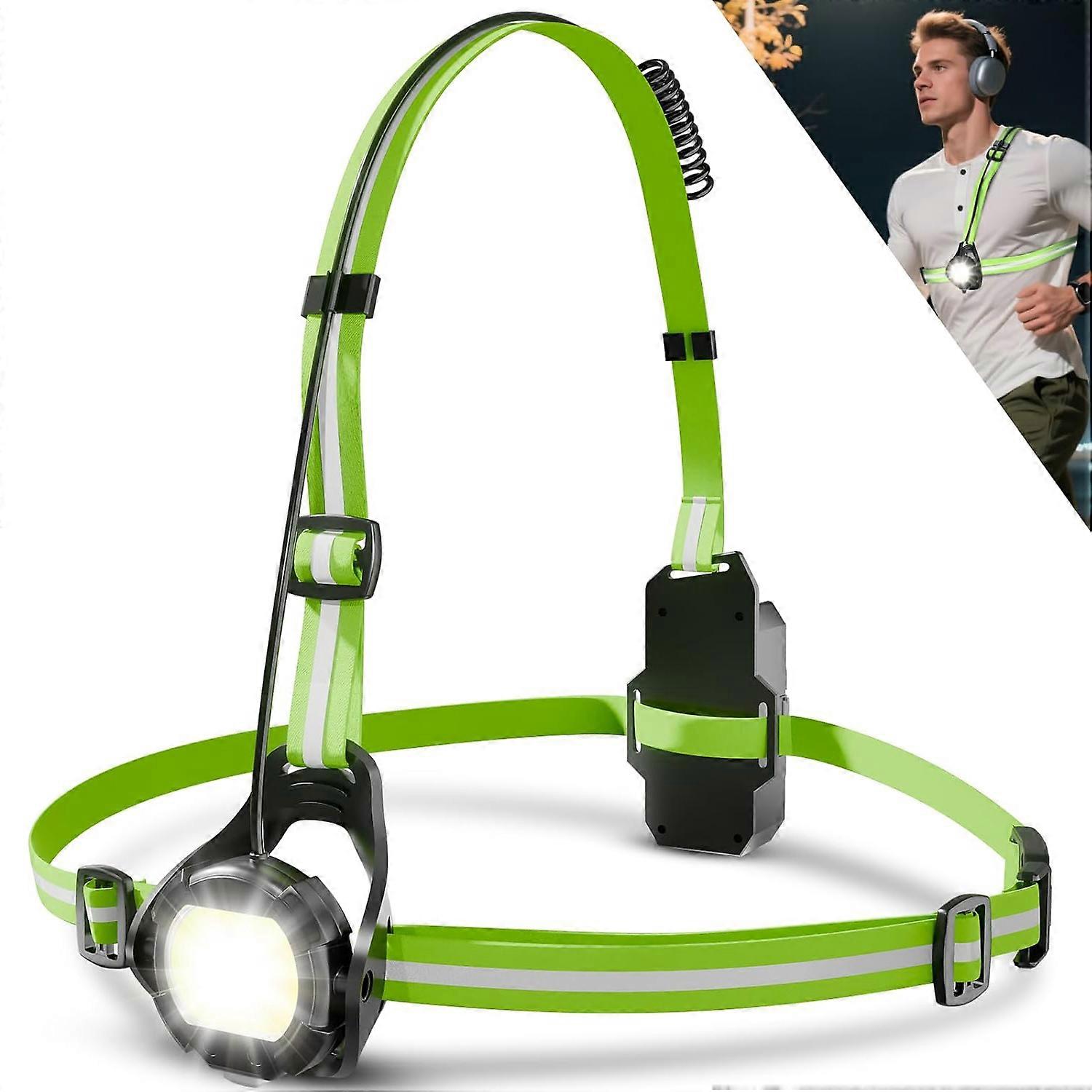 Running Lights for Runners, Rechargeable Running Light, Adjustable Running Chest Light, Waterproof Reflective Chest Torch