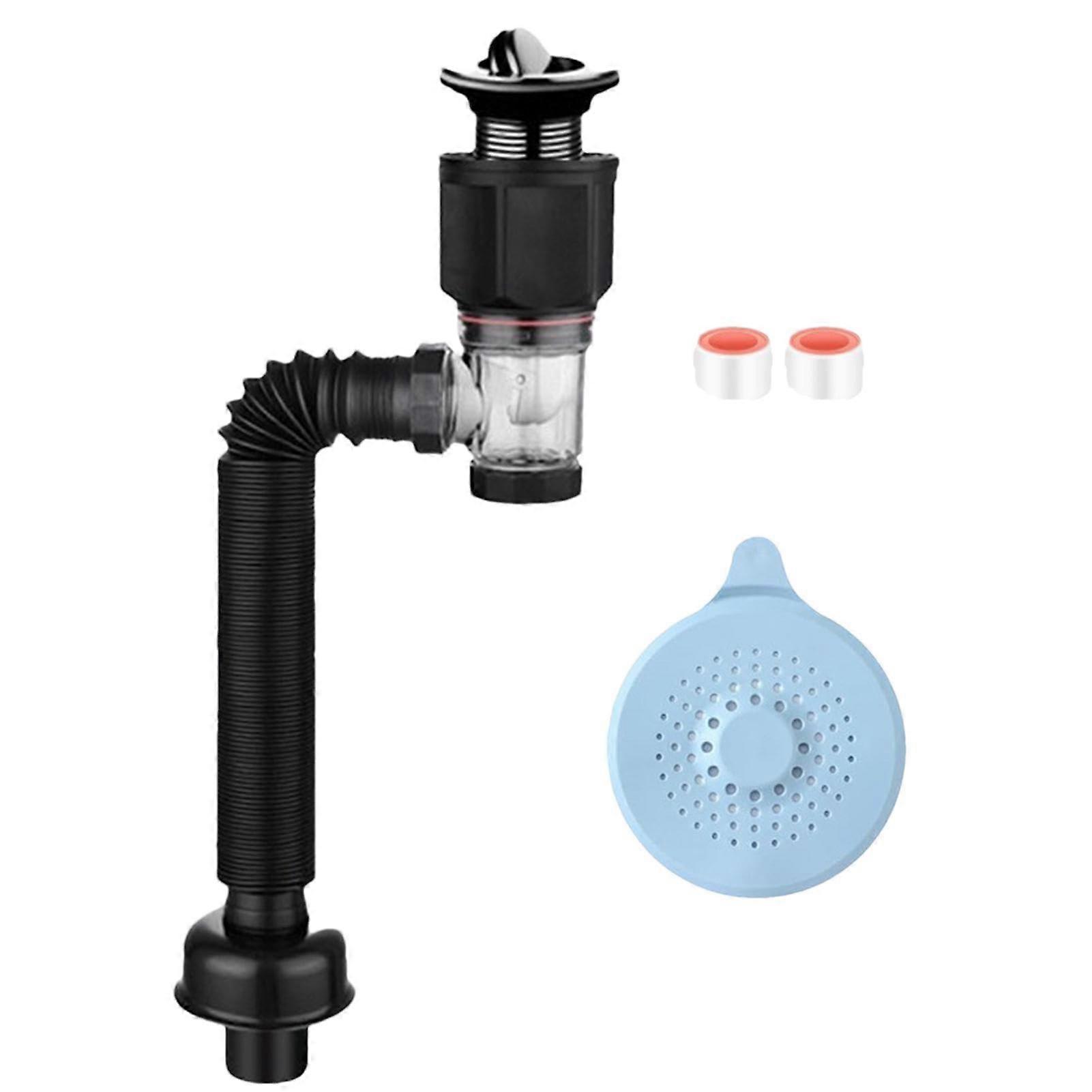Bathroom Sink Drain Pipe Kit with P Trap, AntiOdor Leakproof Expandable Design for Kitchen