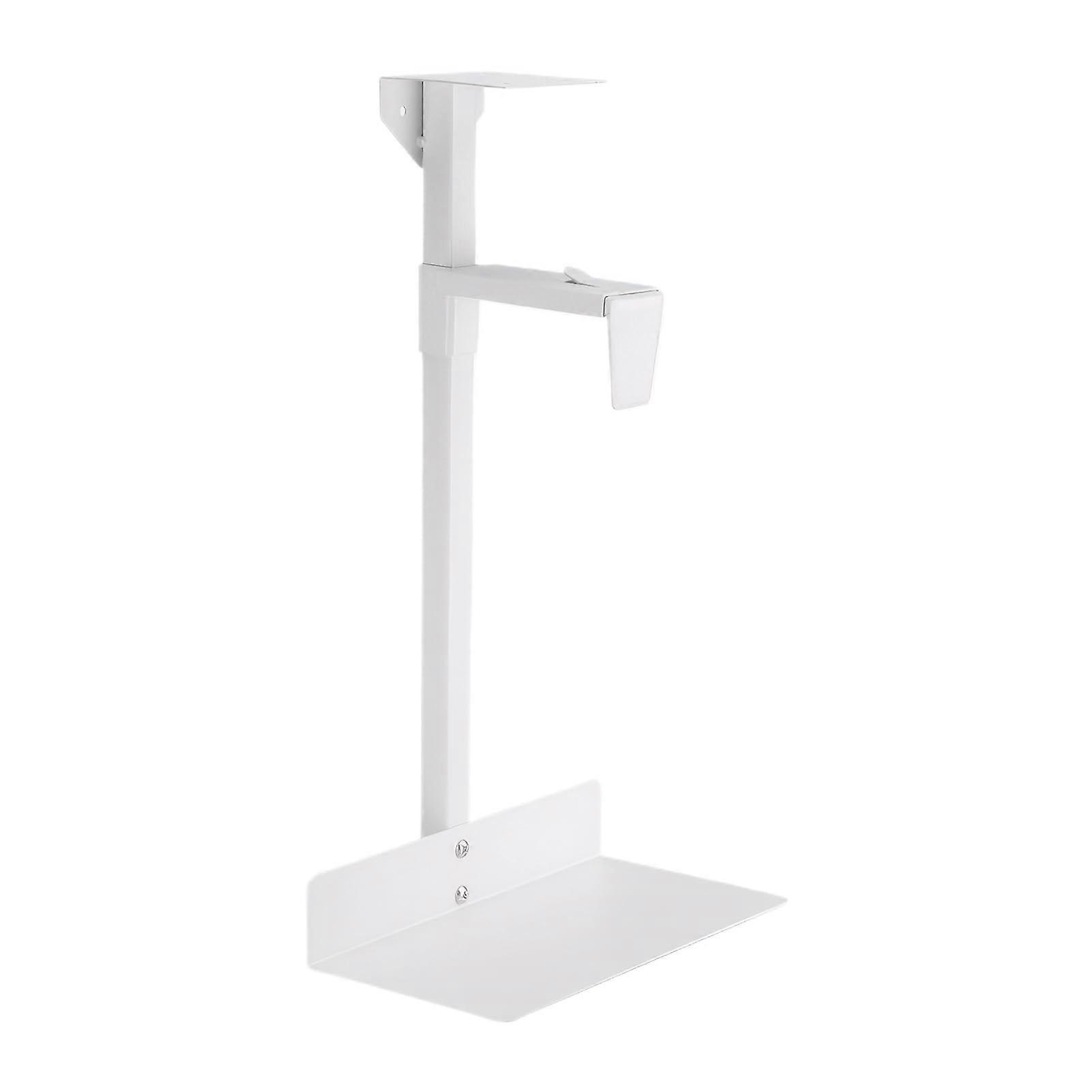 CPU Stand with Adjustable Height Clip, HeavyDuty Steel Under Desk PC Mount, White