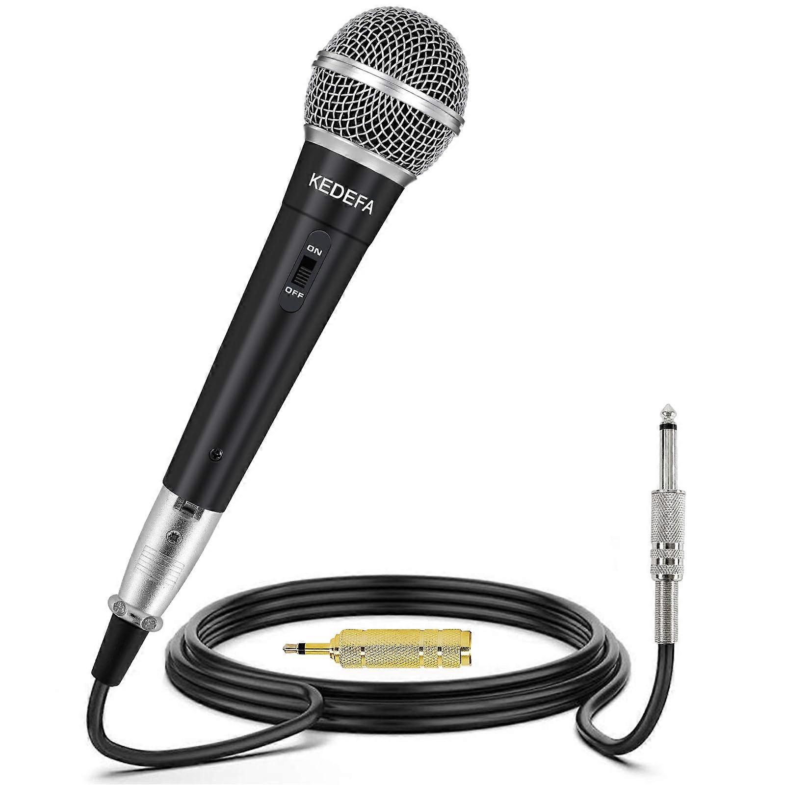 KM58 Wired Karaoke Microphone with Clear Cardioid Sound, 13ft Cable, On/Off Switch for Singing