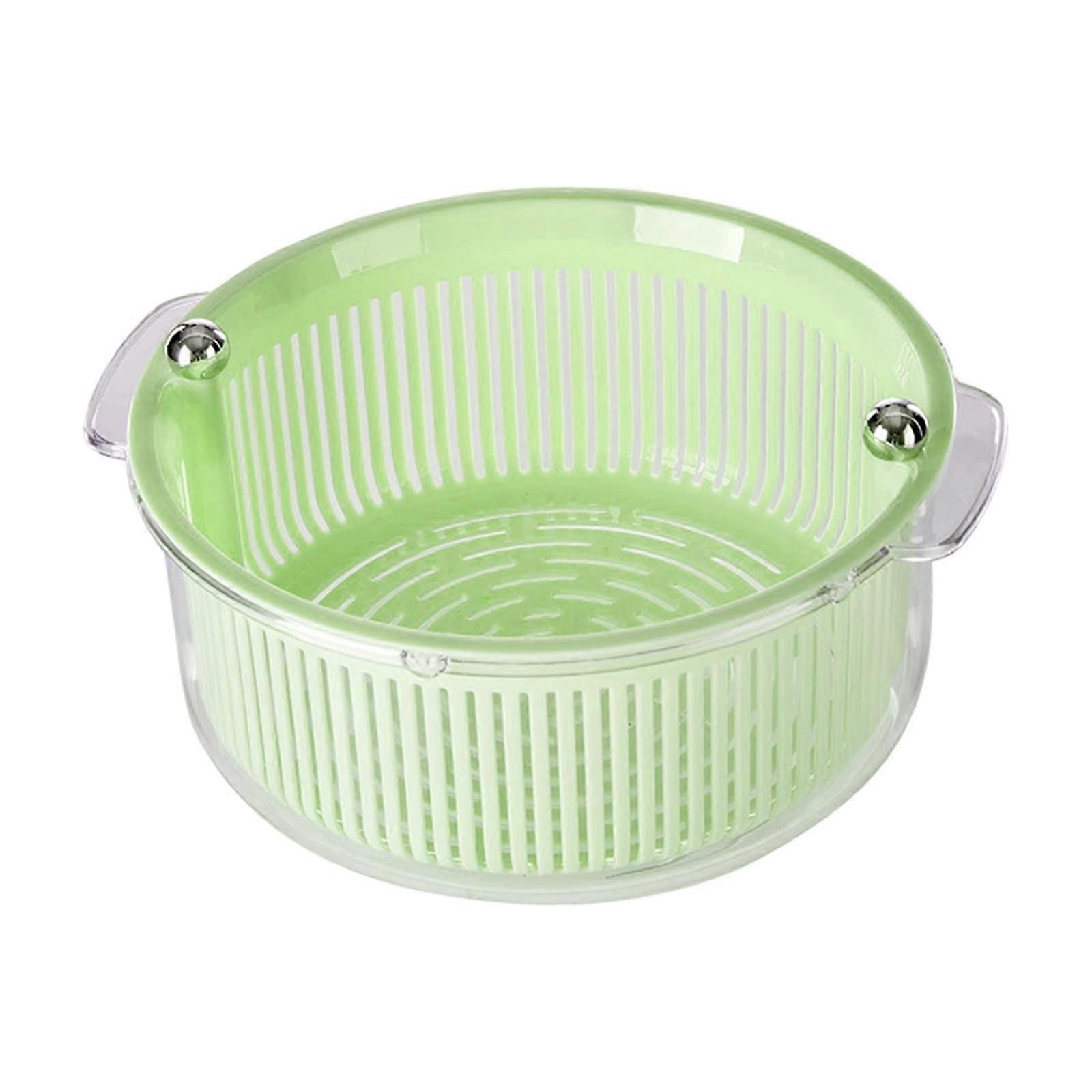 Rotating Drain Basket Double Layer Colander for Vegetables Fruits Pasta Kitchen Use