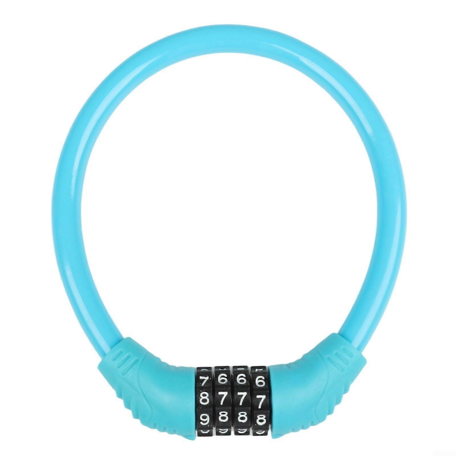 11mm Heavy Duty Bike Lock with Weatherproof 4Digit Code Zinc Alloy AntiTheft Cable Blue