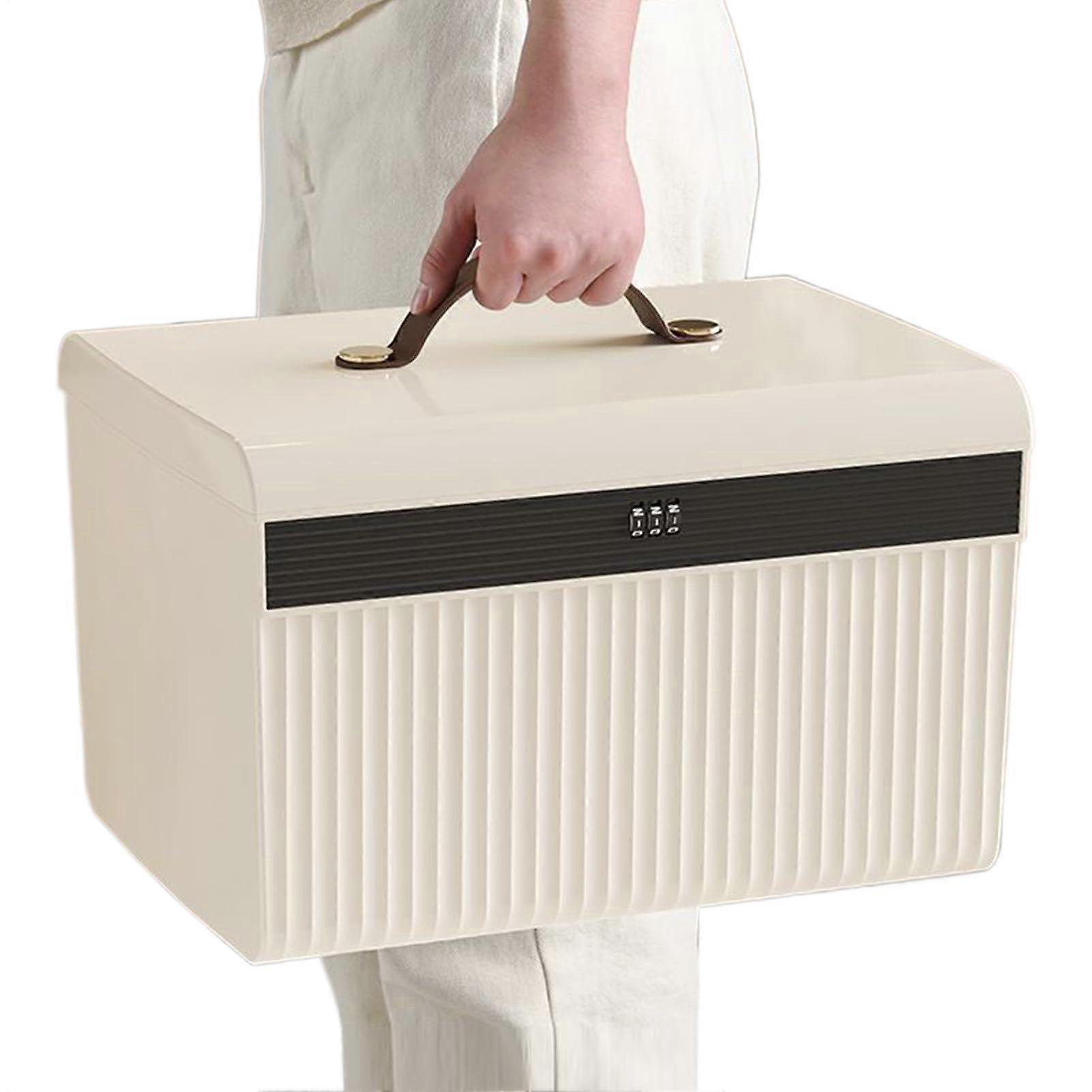 Lockable Storage Box with Waterproof Combination Lock, Large Organizer for Jewelry, Documents, Travel