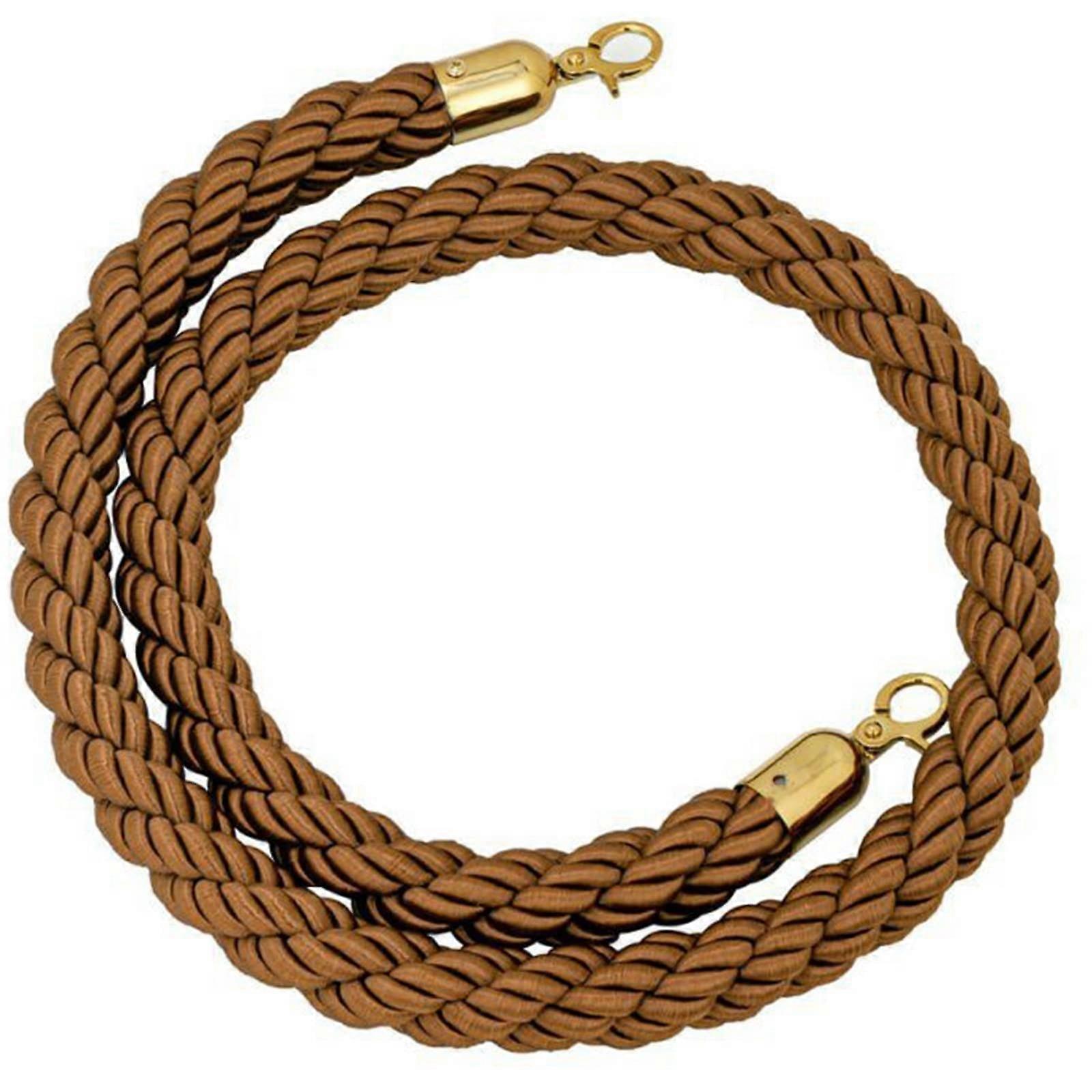 Crowd Control Rope Brown Twisted Hemp Queue Barrier for Stanchions 3/4/5/7/8/9/10Ft