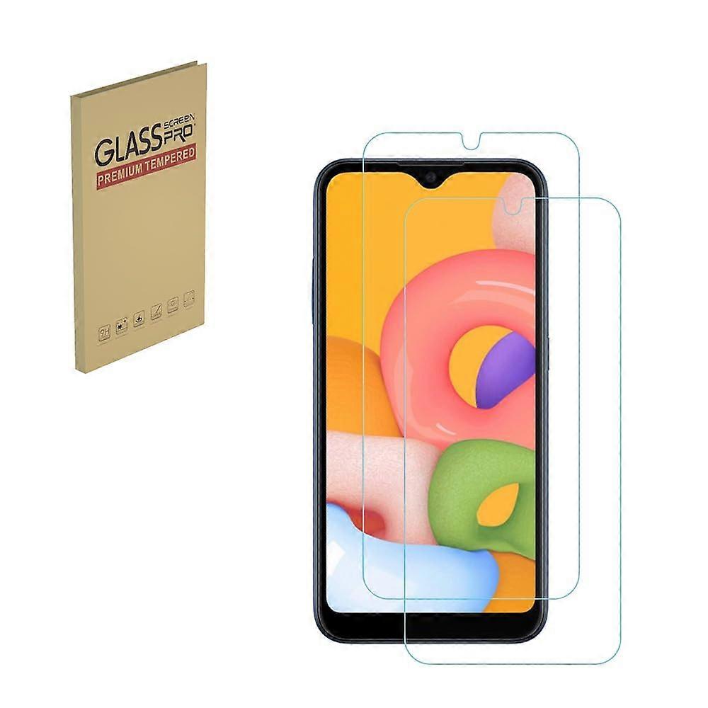Screen Protector for Samsung A01 2 Pack, 9H Tempered Glass, HD Clear AntiScratch Bubble