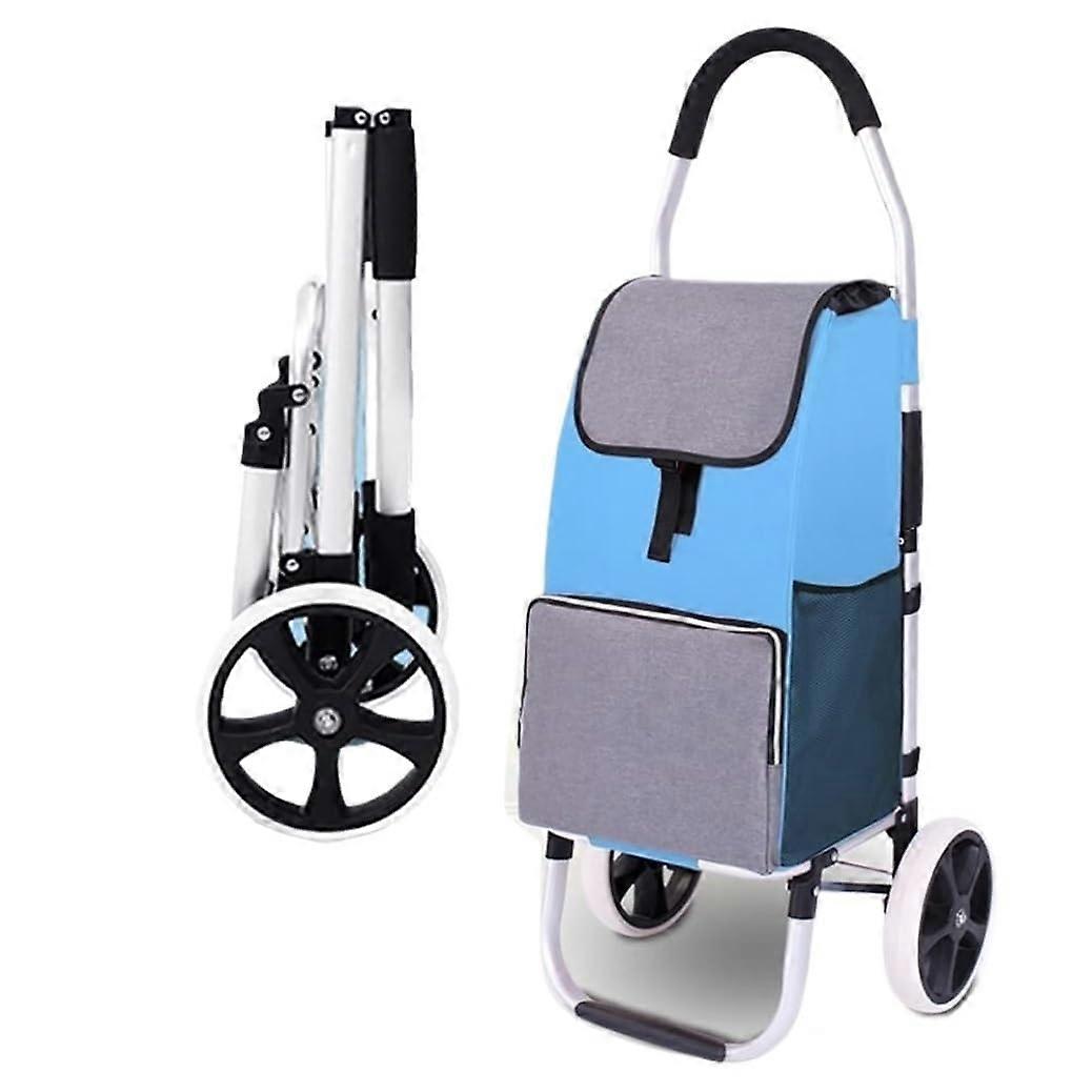 Large Capacity Waterproof Folding Shopping Trolley with Wheels and Removable Storage Box