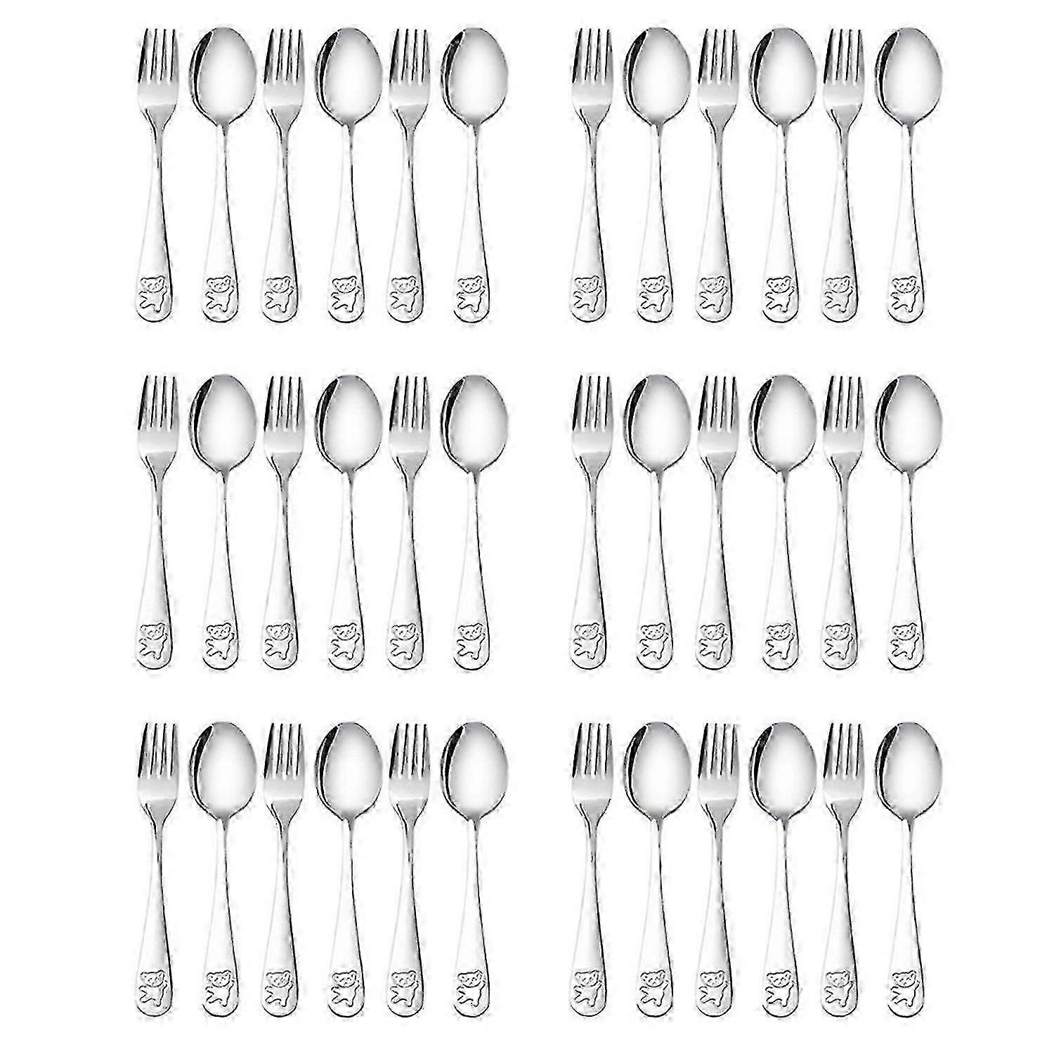 Stainless steel child safety tableware, bear-shaped children's spoon