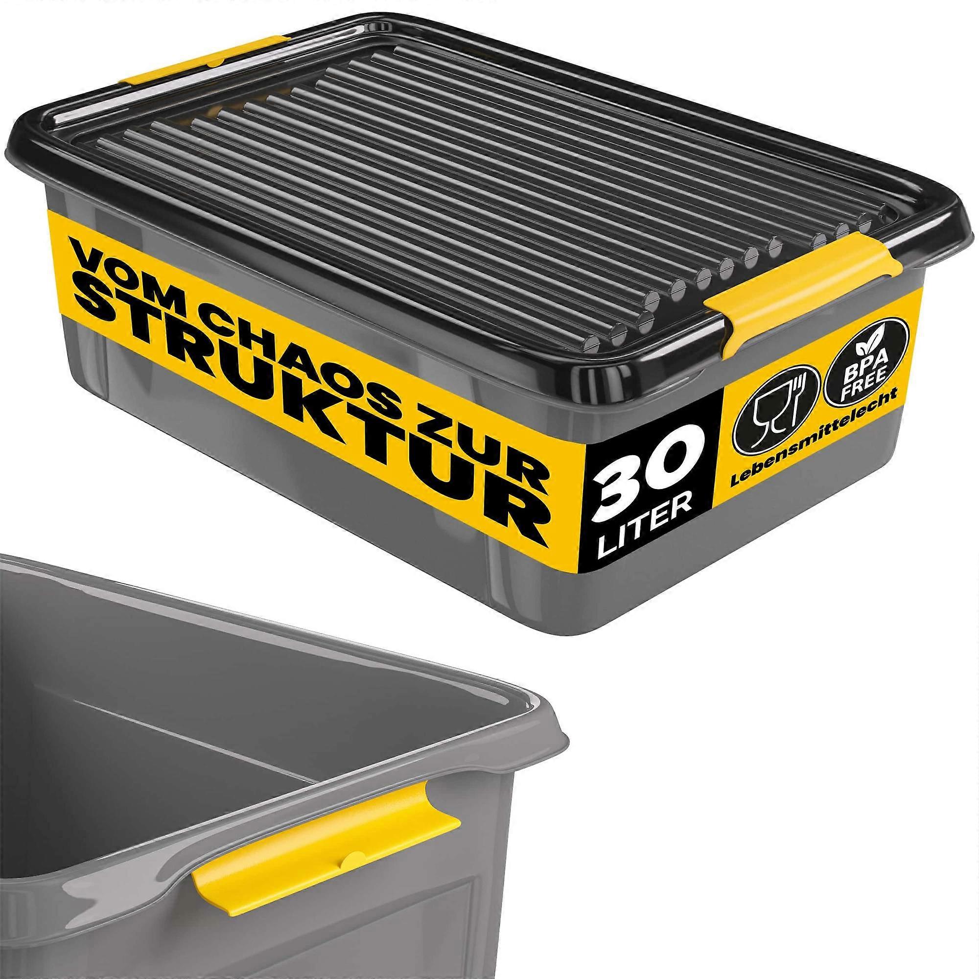 Storage box grey/anthracite 58x39x16cm stackable